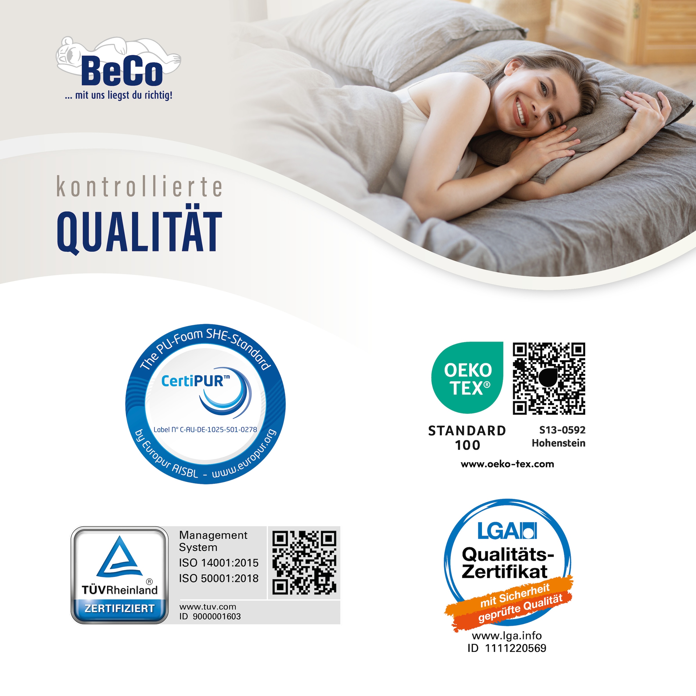 Beco Taschenfederkernmatratze »BodyMax« 22 cm hoch 480 Federn 1 Stk. tlg. komfortable Matratze in 90x200, 140x200 cm und weiteren Grössen