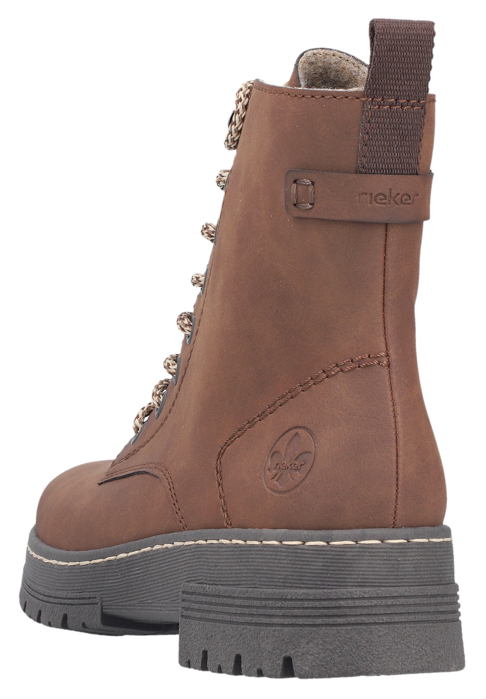 Rieker Schnürstiefelette  Schnürboots, Plateauboots, Profilsohle, mit Innenreissverschluss