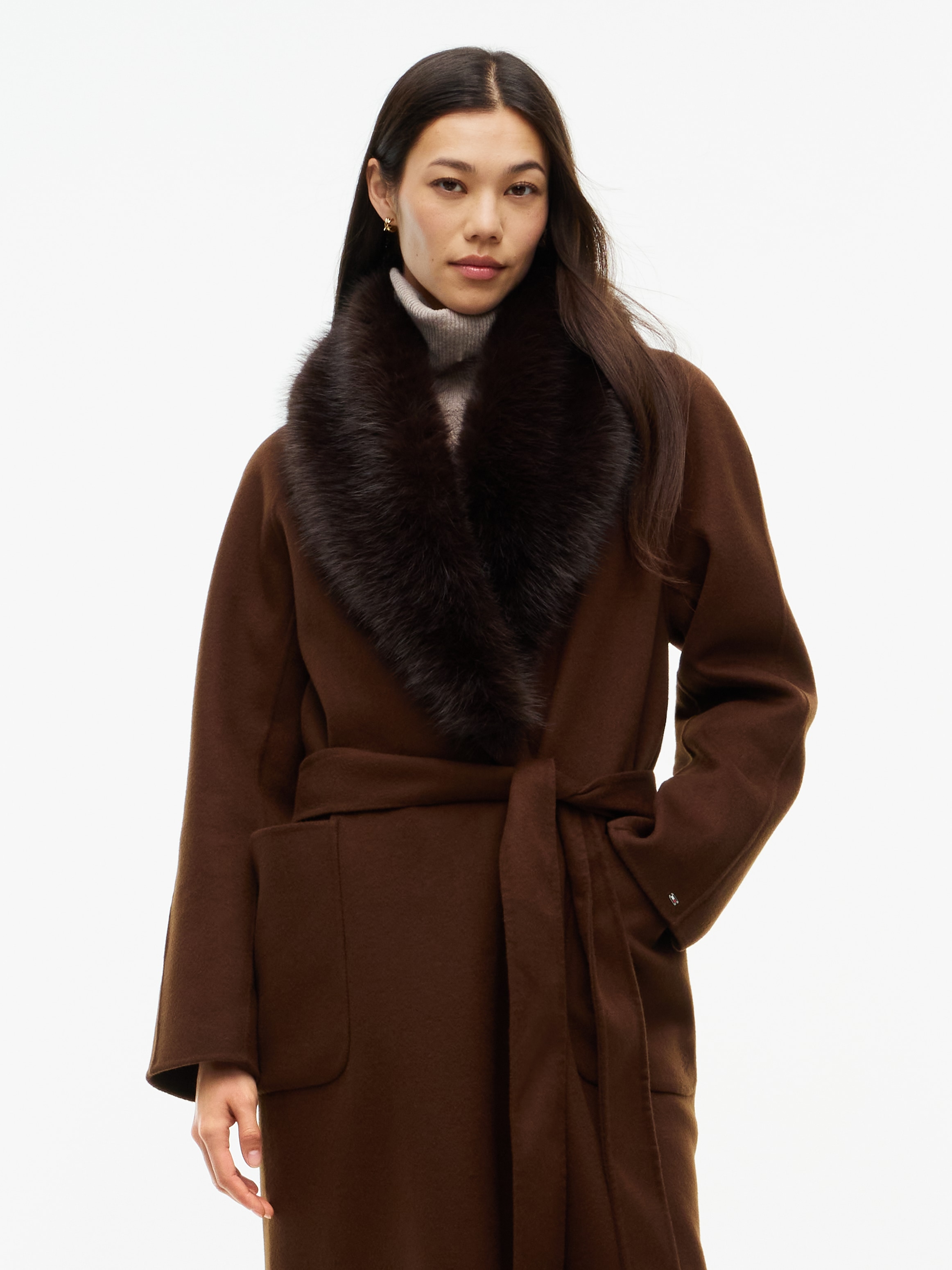 Image of Tommy Hilfiger Langmantel "DF WOOL REG BELTED COAT" Materialmix, mit Wolle