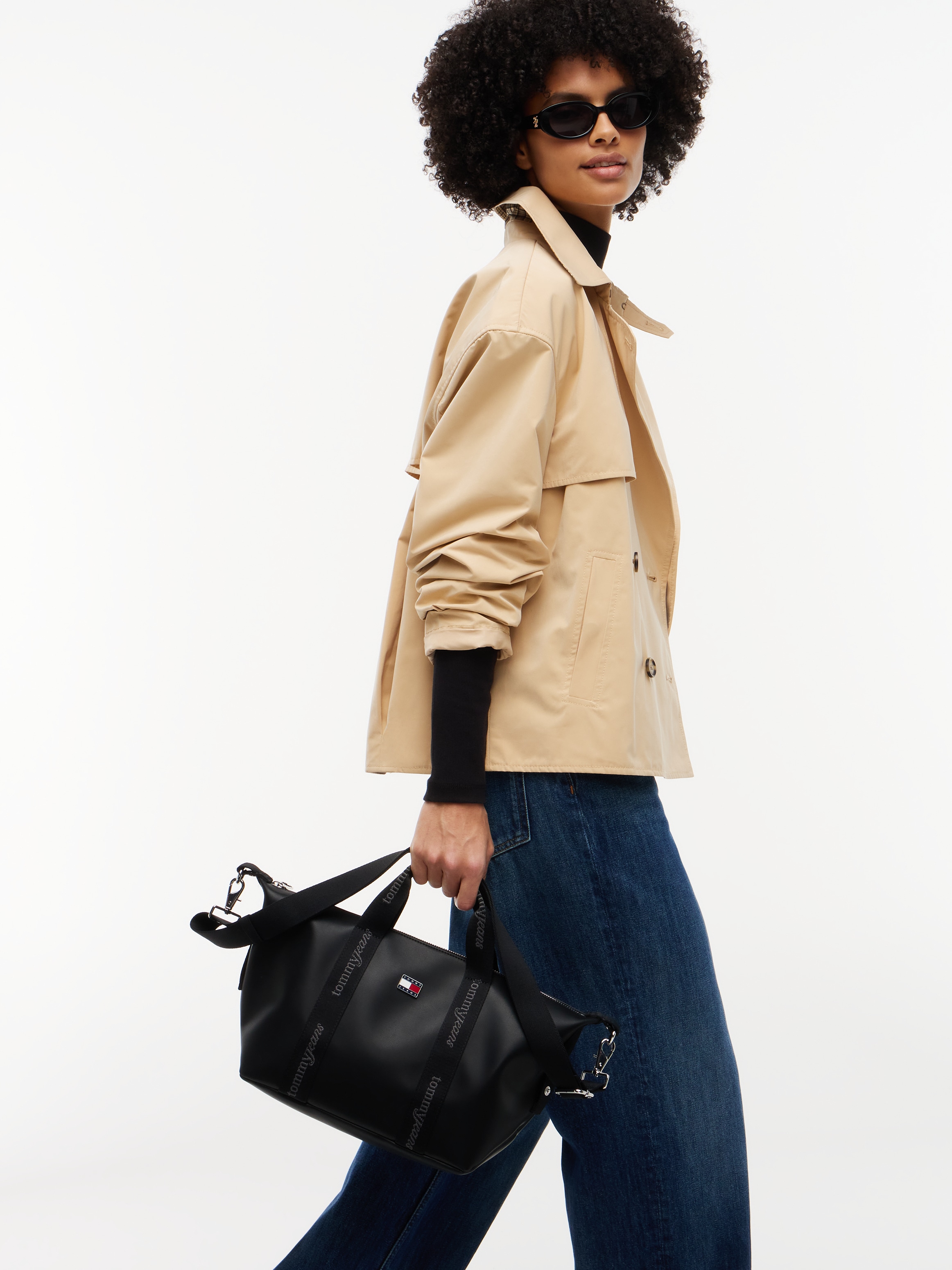 Tommy Jeans Sac à main »TJW DAILY ELEVATED MINI TOTE« sac à épaule femme, sac bandoulière avec inscriptions logo