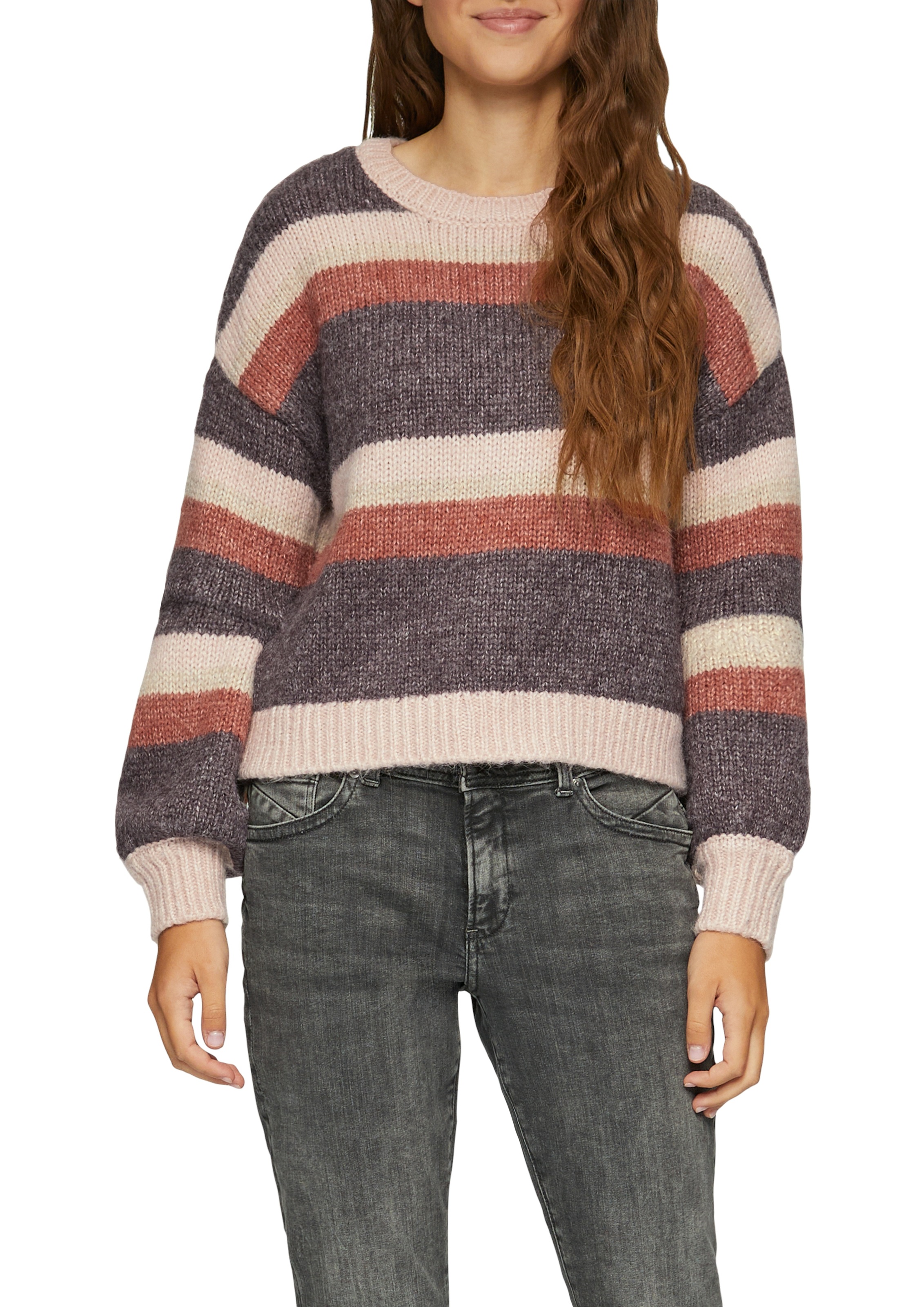 QS Strickpullover mit Intarsien Muster