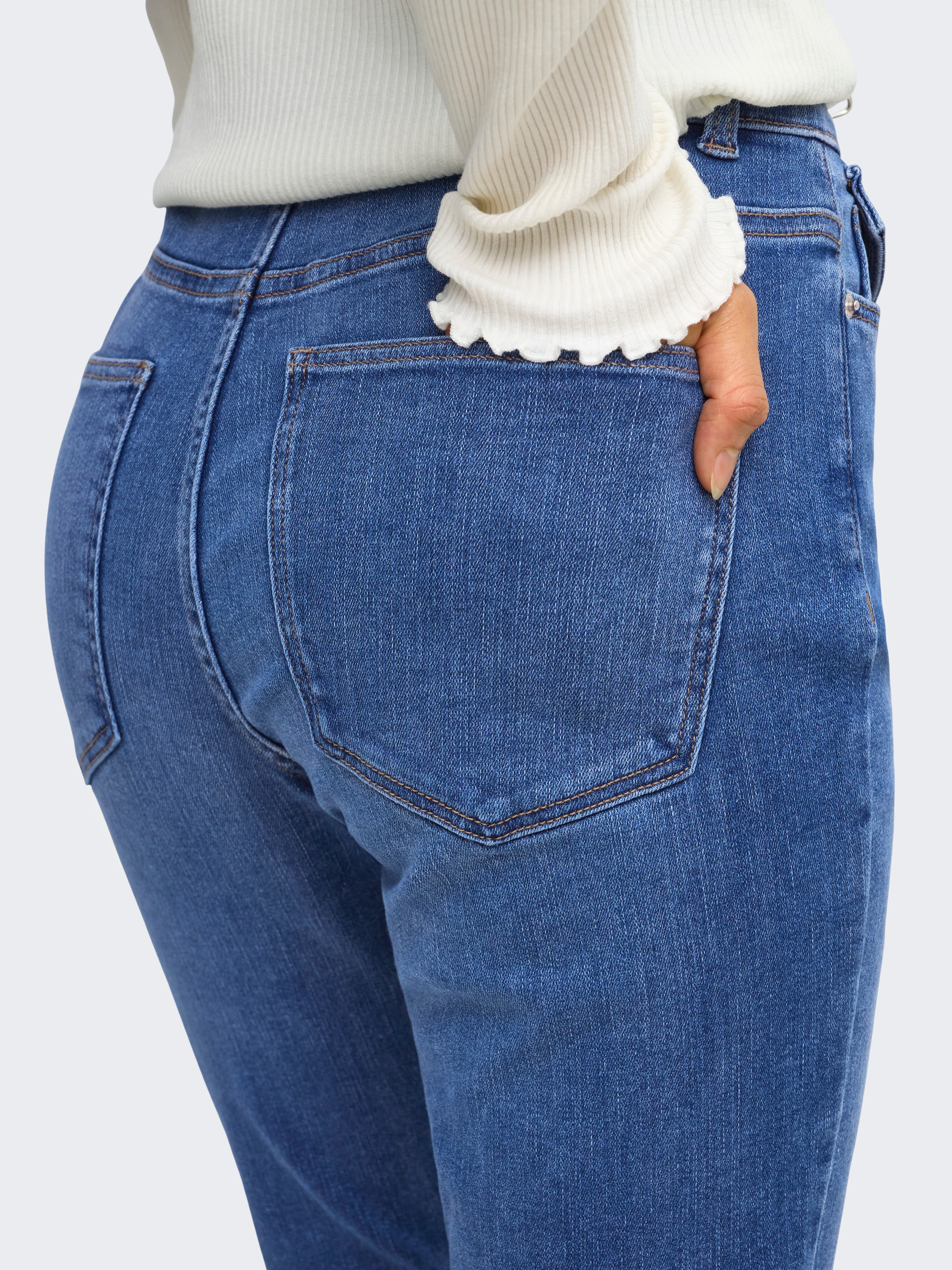 ONLY Jeans skinny »ONLLILO HW SKINNY ANK DNM AZG BF« mélange de coton