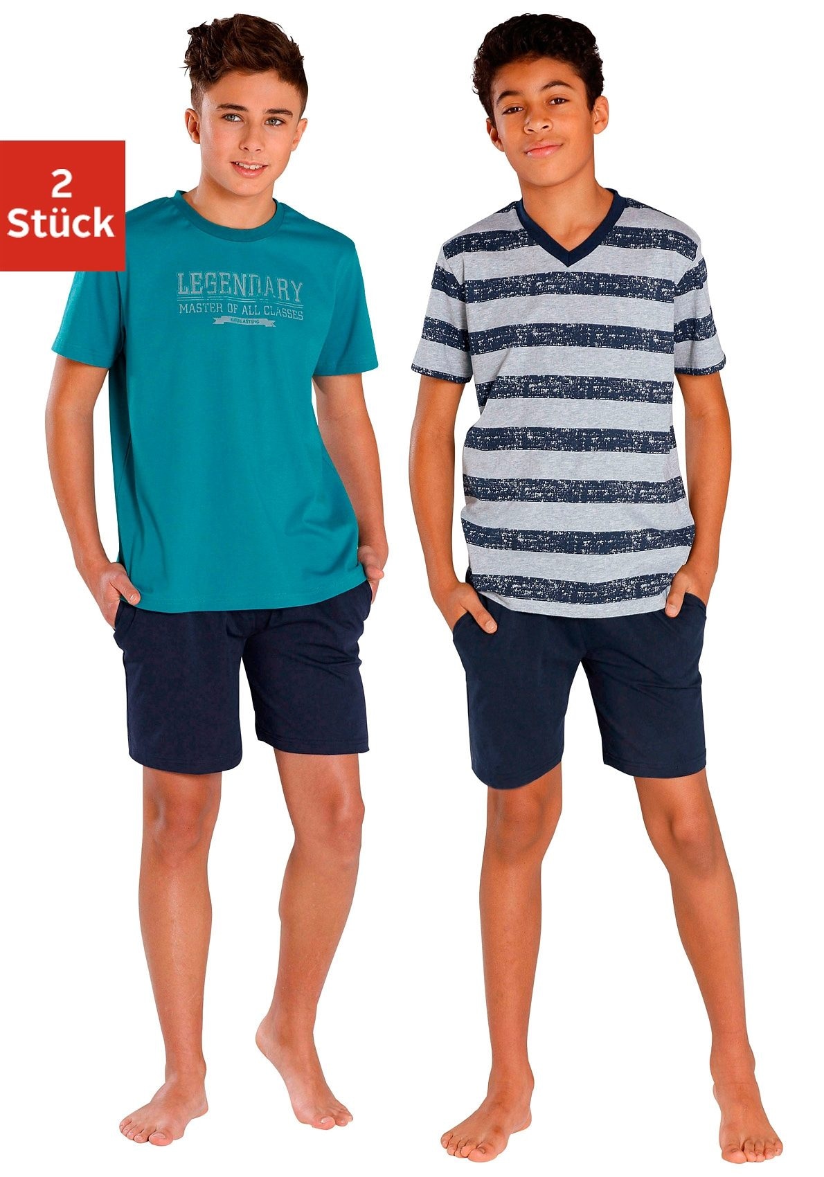 Image of le jogger Pyjama 2 Stück, 4 tlg. mit unterschiedlichen Shirts