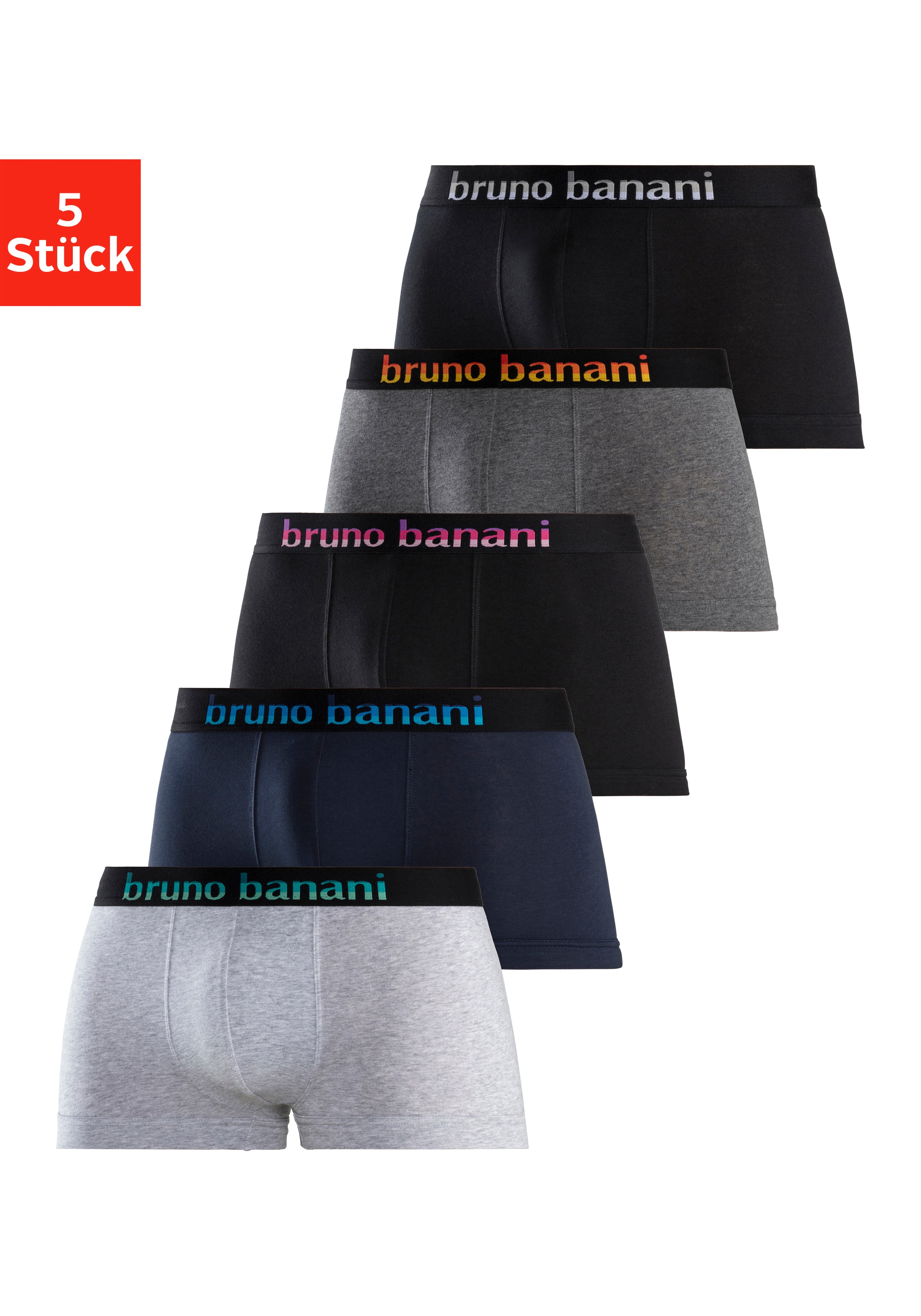 Image of Bruno Banani Hipster, (5 St.), mit Streifen Logo Webbund bei Ackermann Versand Schweiz