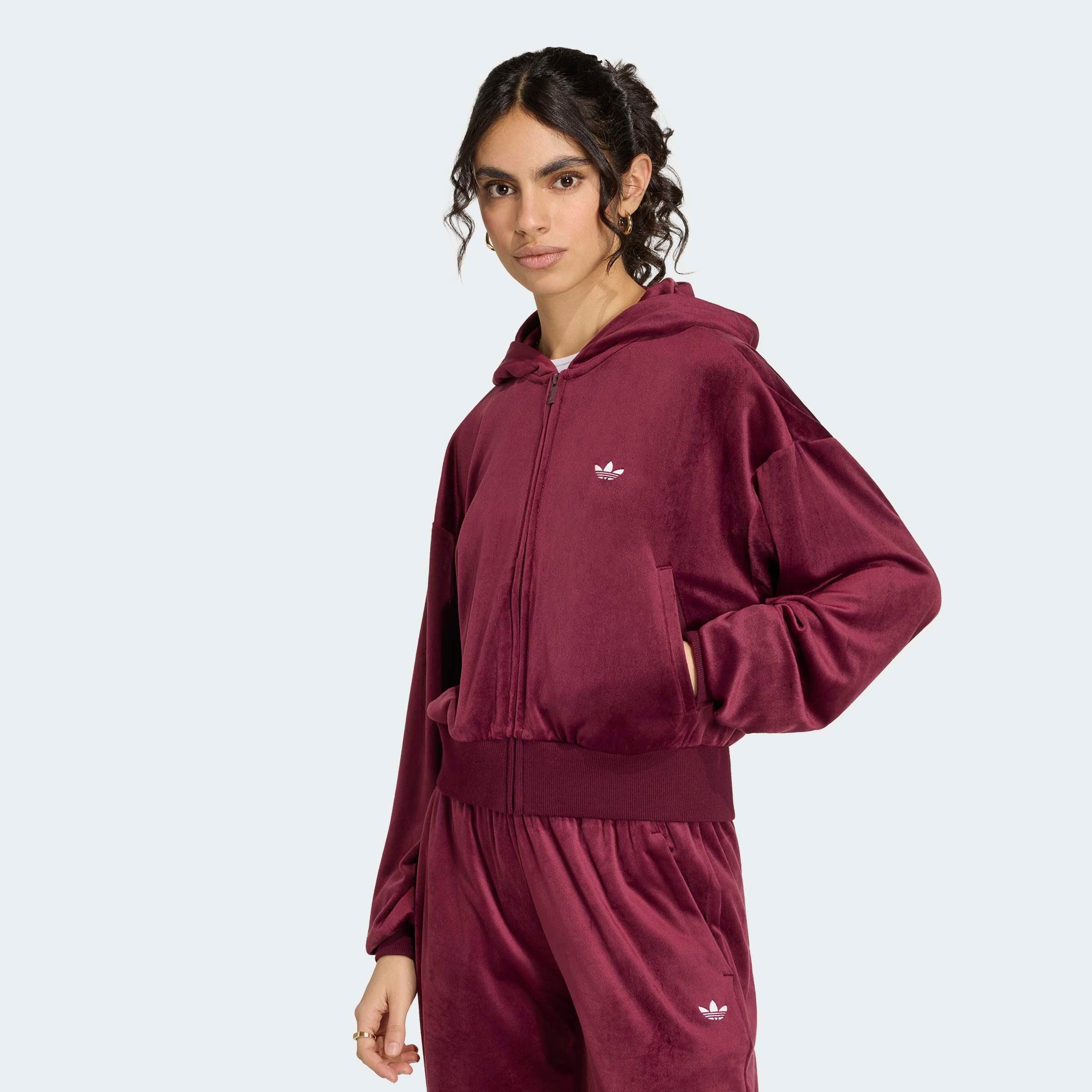 Image of adidas Originals Kapuzensweatshirt "ESSENTIALS VELOURS TRACK"