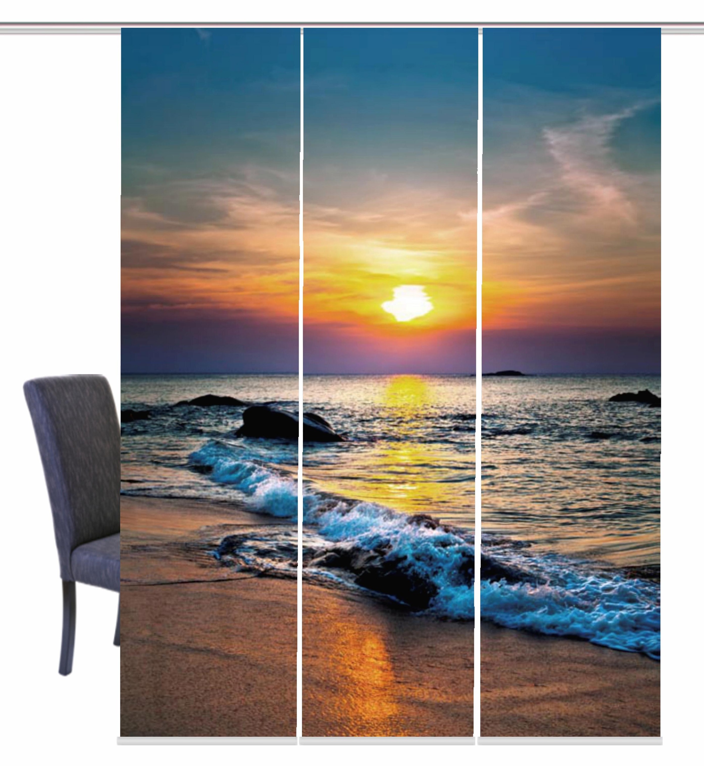 Image of HOME WOHNIDEEN Schiebegardine »STRAND«, (3 St.), HxB: 245x60, inkl. Befestigungszubehör bei Ackermann Versand Schweiz