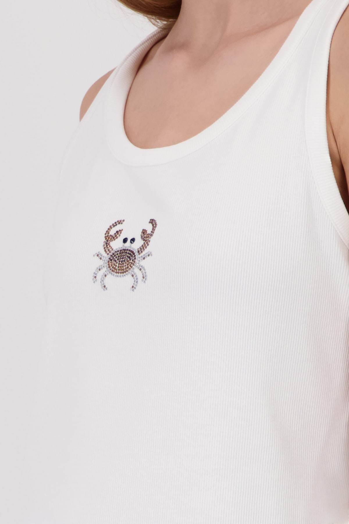Monari Tanktop »Top Krebs« Regular fit mit Strass-Krebs