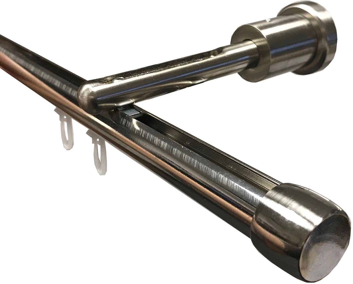 Image of indeko Gardinenstange »Linz«, 1 läufig-läufig, Wunschmasslänge, edelstahl-optik, ø20mm bei Ackermann Versand Schweiz