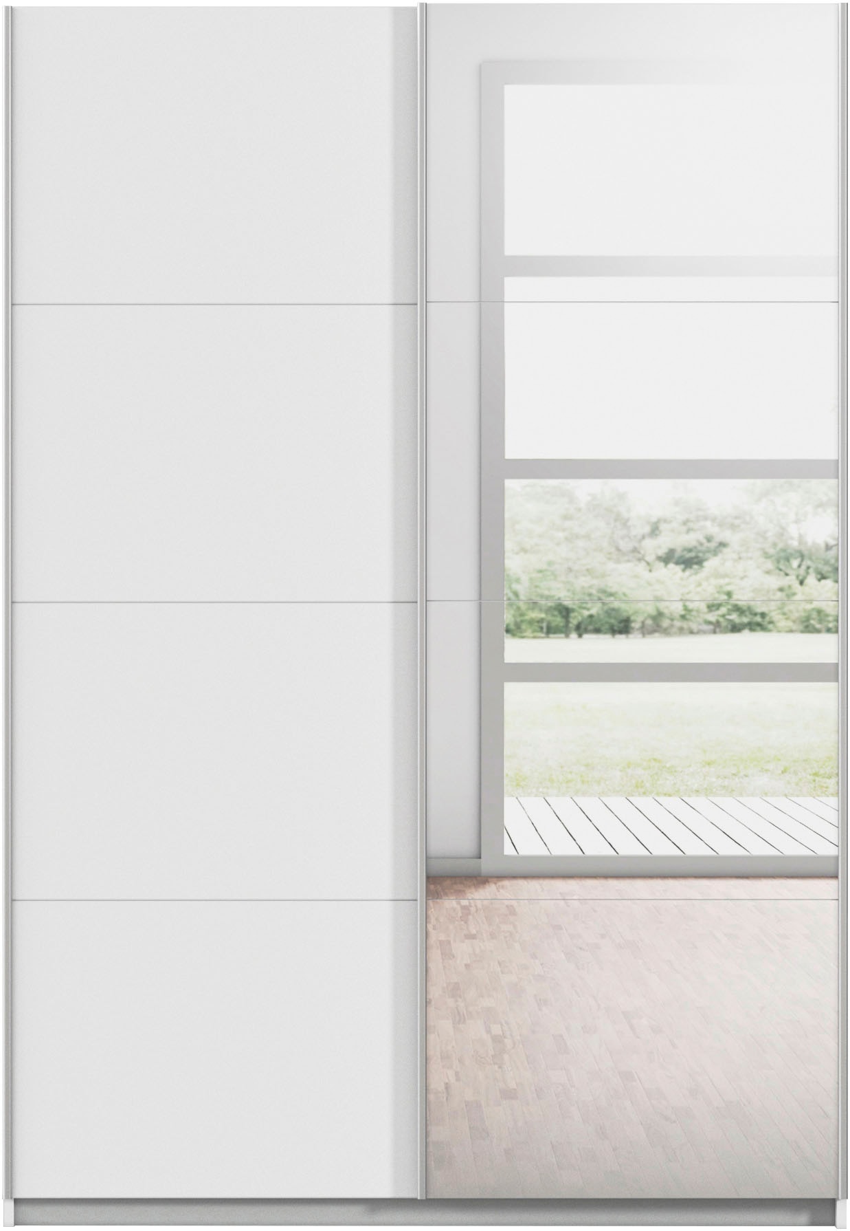 rauch Schwebetürenschrank »Subito Kleiderschrank Bestseller« Schlafzimmerschrank Schrank Garderobe mit 4 Spiegelelementen