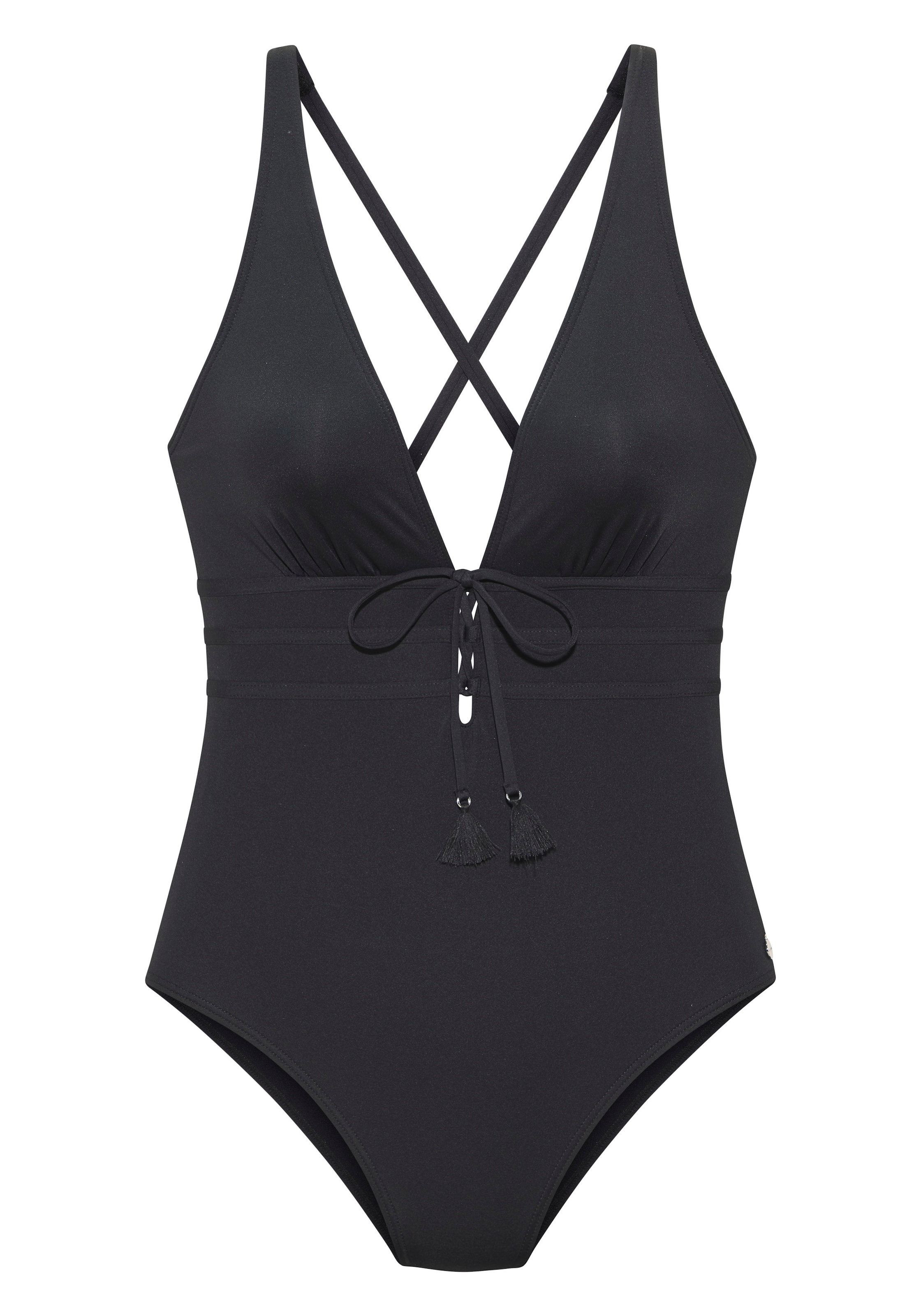 LASCANA Maillot de bain avec pompons décoratifs à la mode