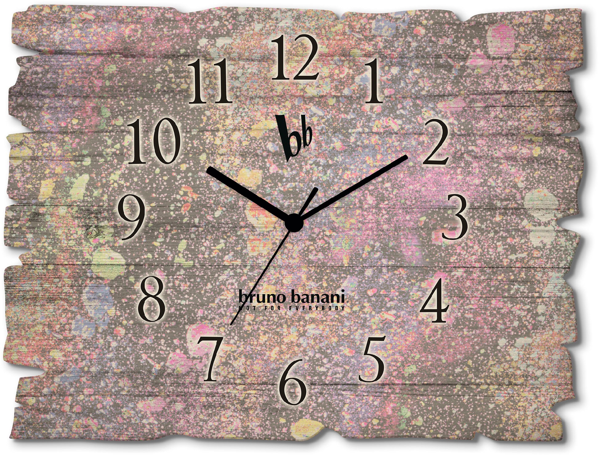 Image of Bruno Banani Wanduhr "Paint Splatter" wahlweise mit Quarz- oder Funkuhrwerk, lautlos ohne Tickgeräusche