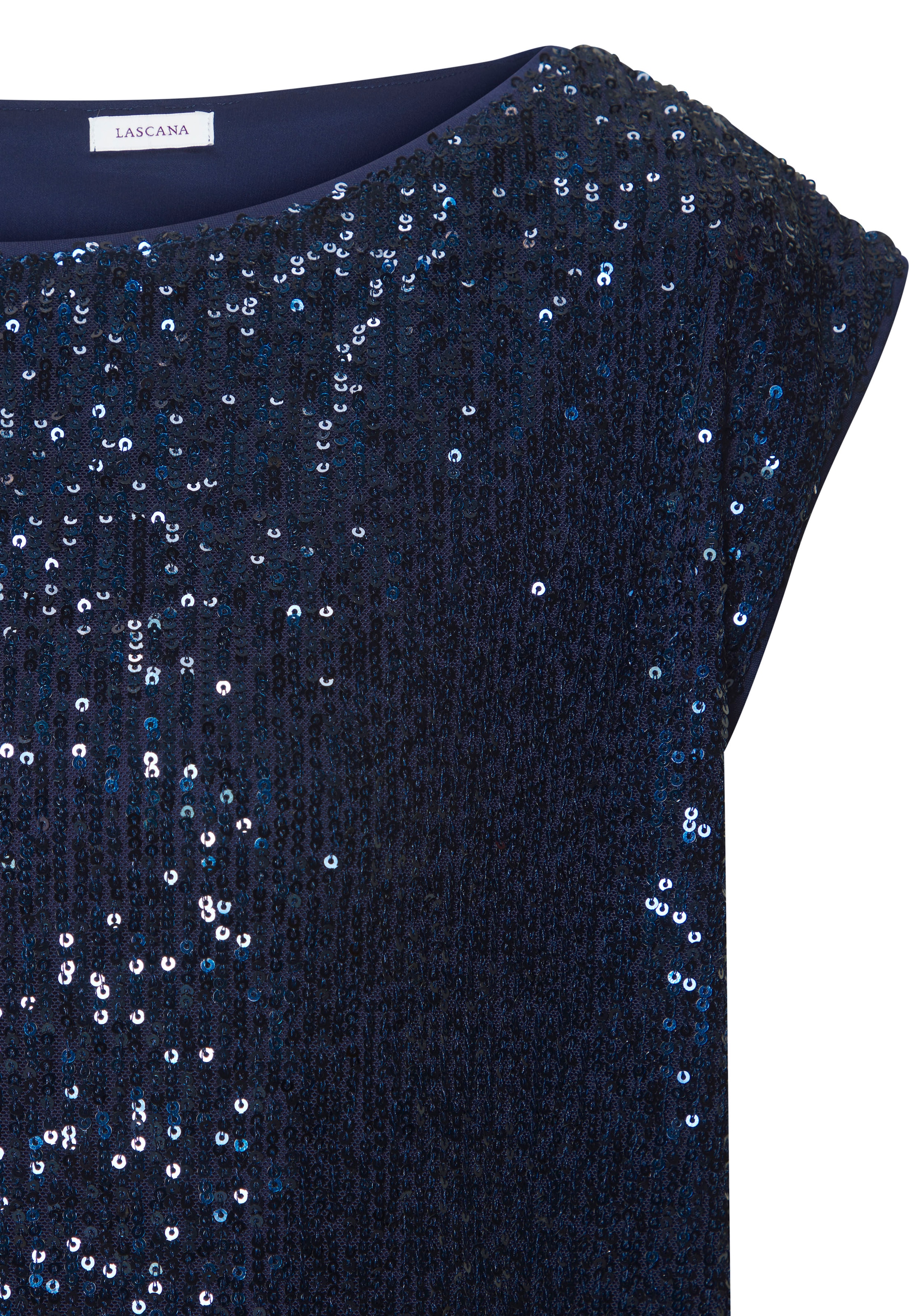 LASCANA Paillettenshirt, mit breiten Trägern, Partytop, festlich