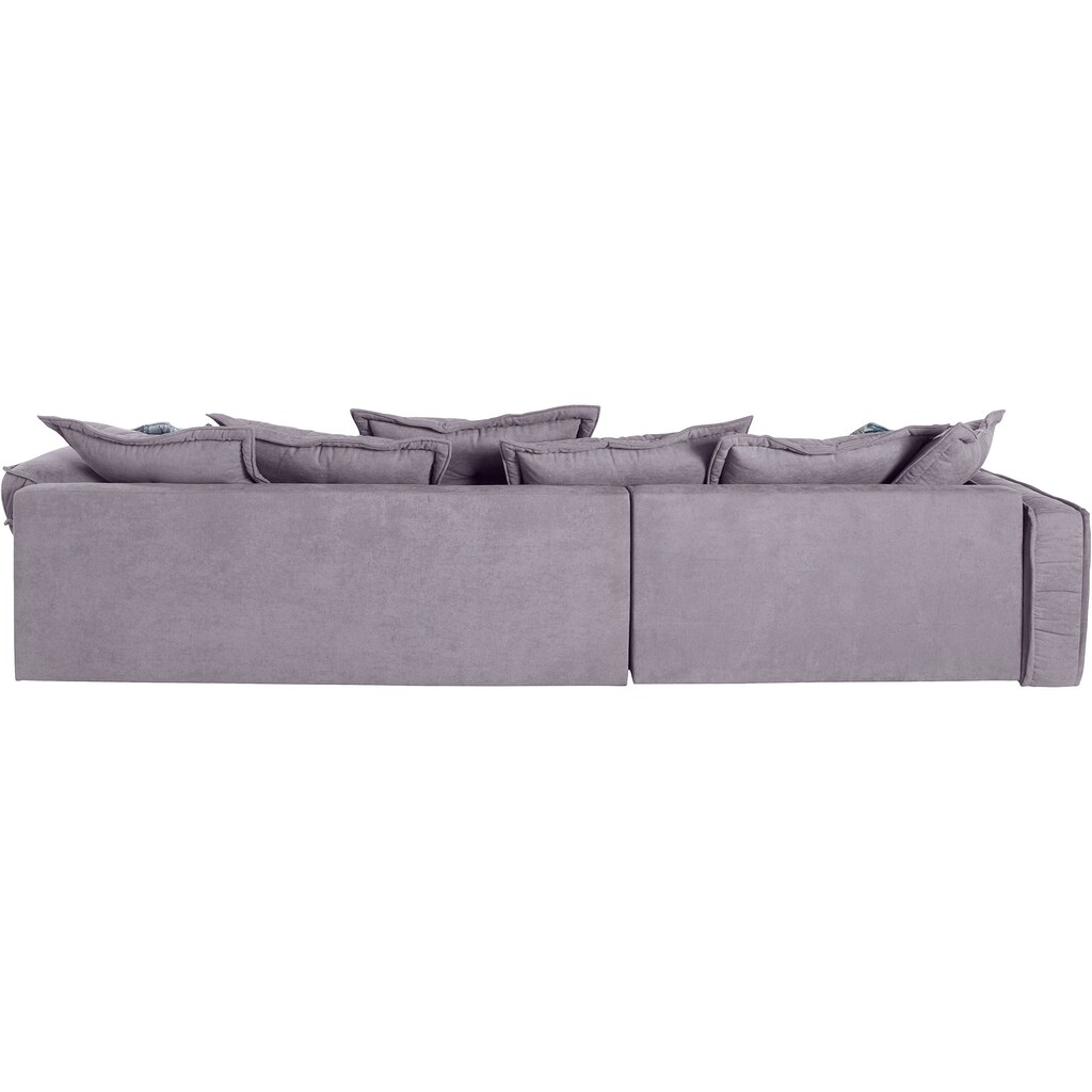 INOSIGN Ecksofa »Diwan L-Form«, für bis zu 140 kg pro Sitzfläche, mit vielen Kissen und Faltenwurf