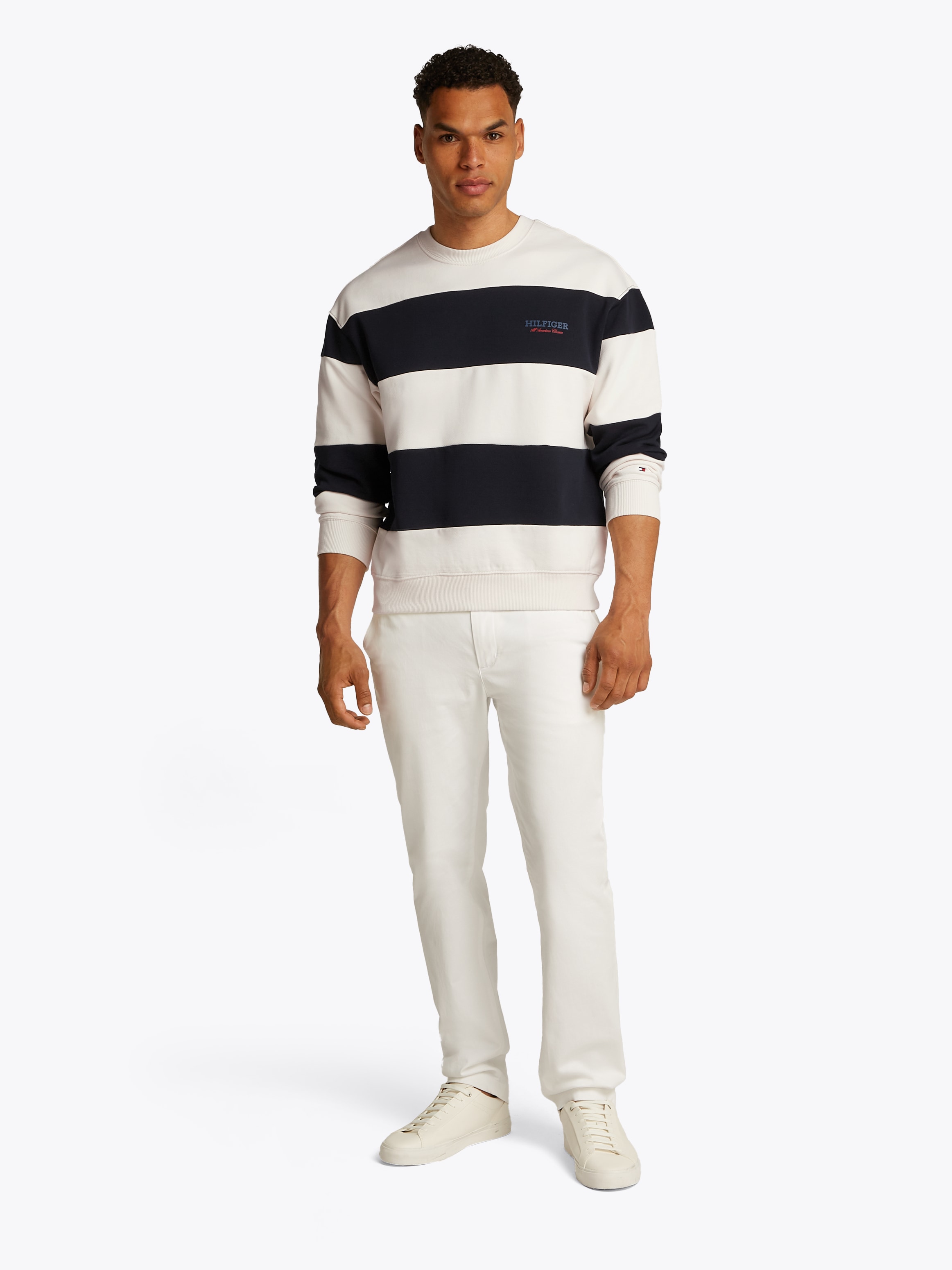 Tommy Hilfiger Sweatshirt »MONOTYPE STRIPE SWEATSHIRT«, mit grossen Blockstreifen