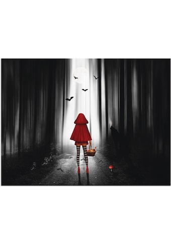 Wandbild »Das Rotkäppchen auf High Heels«, Dark Fantasy, (1 St.)