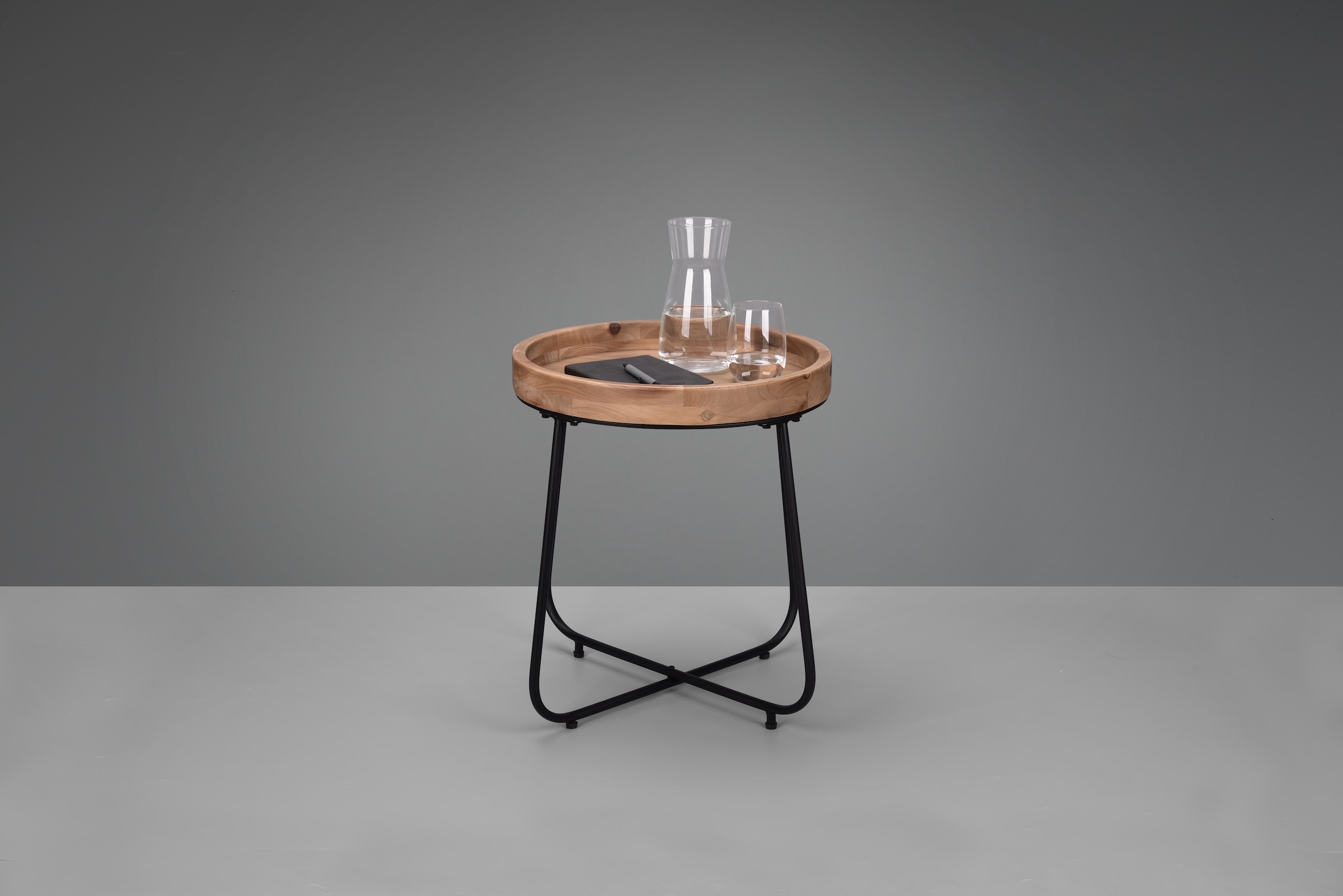 MIRRORS AND MORE Table d'appoint »Jette« 1 cuis tlg. plateau en bois massif de haute qualité