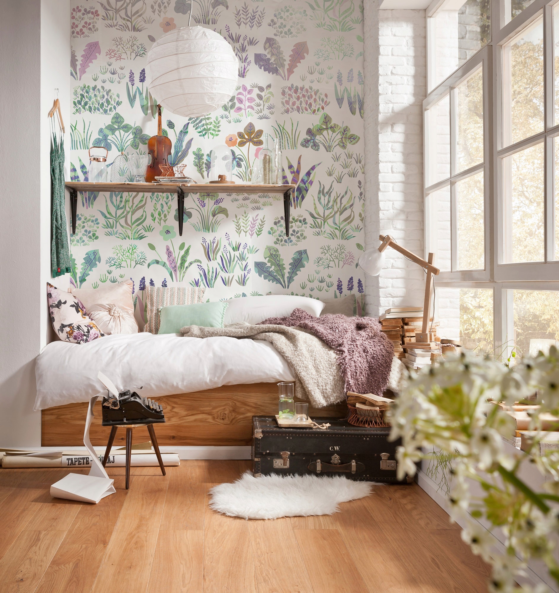 Komar Papier peint intissé »Digitaldruck Vlies -  Flower Farm - Grösse 200 x 280 cm« imprimé Kinderzimmer