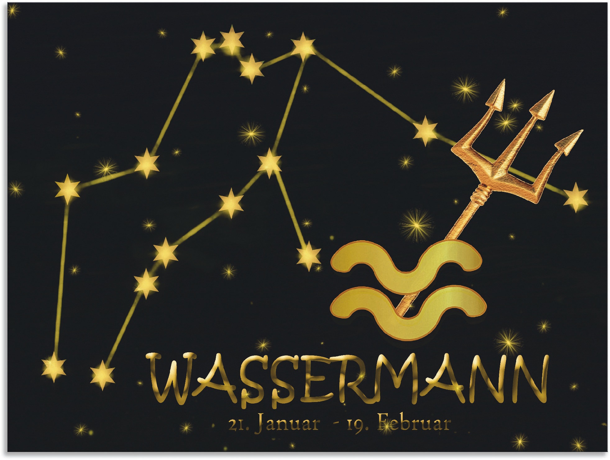 Image of Artland Wandbild »Sternzeichen - Wassermann«, Bilder von Sternzeichen, (1 St.), in vielen Grössen & Produktarten - Alubild / Outdoorbild für den Aussenbereich, Leinwandbild, Poster, Wandaufkleber / Wandtattoo auch für Badezimmer geeignet bei Ackermann Ver