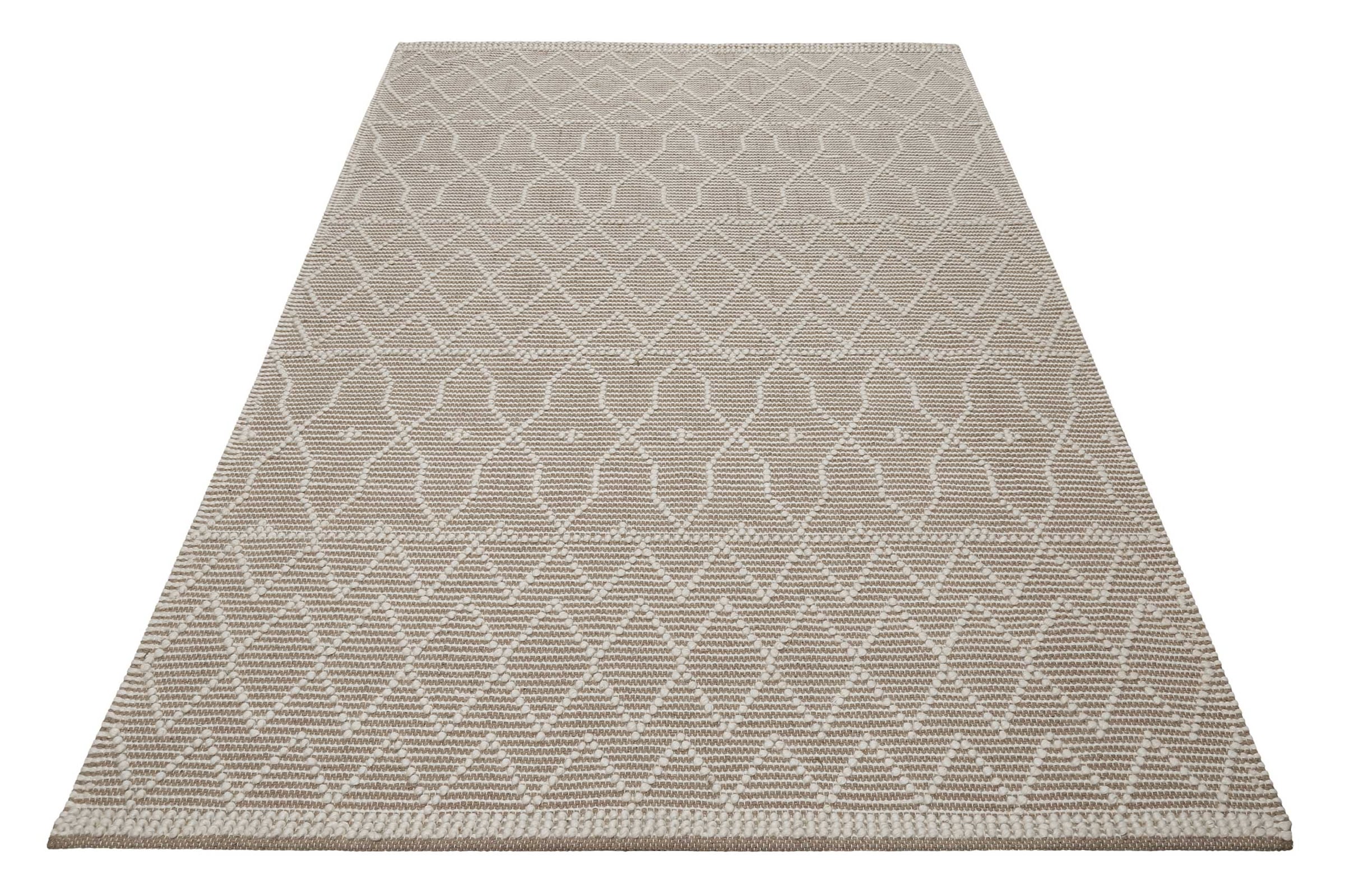Esprit Teppich »Ana« rechteckig 8 mm Höhe Wollteppich, handgewebt, kurzflor, natürlich, geometrisch, schlicht