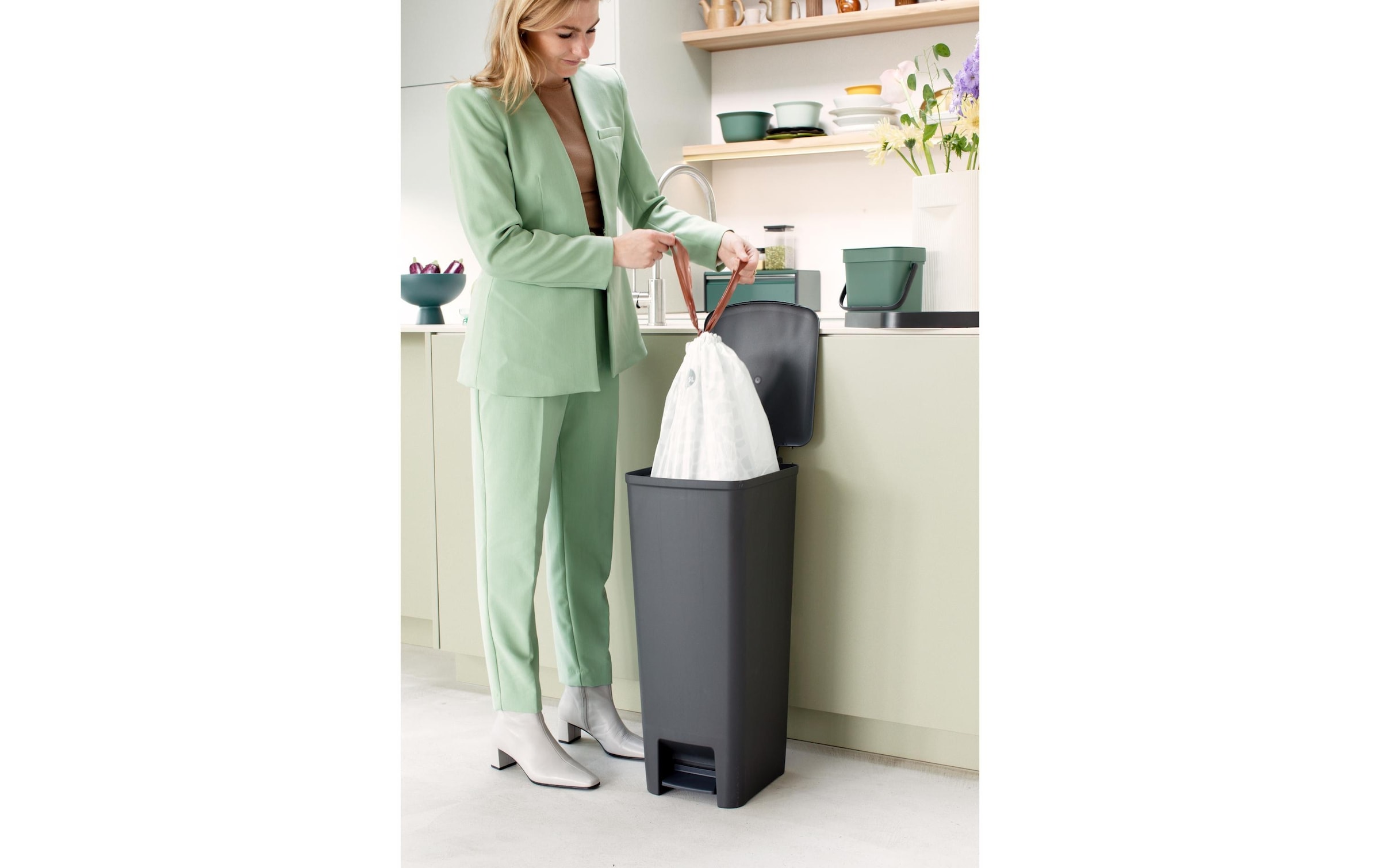 Brabantia Mülleimer »StepUp 40 l, Dunkelgrau« 1 Behälter