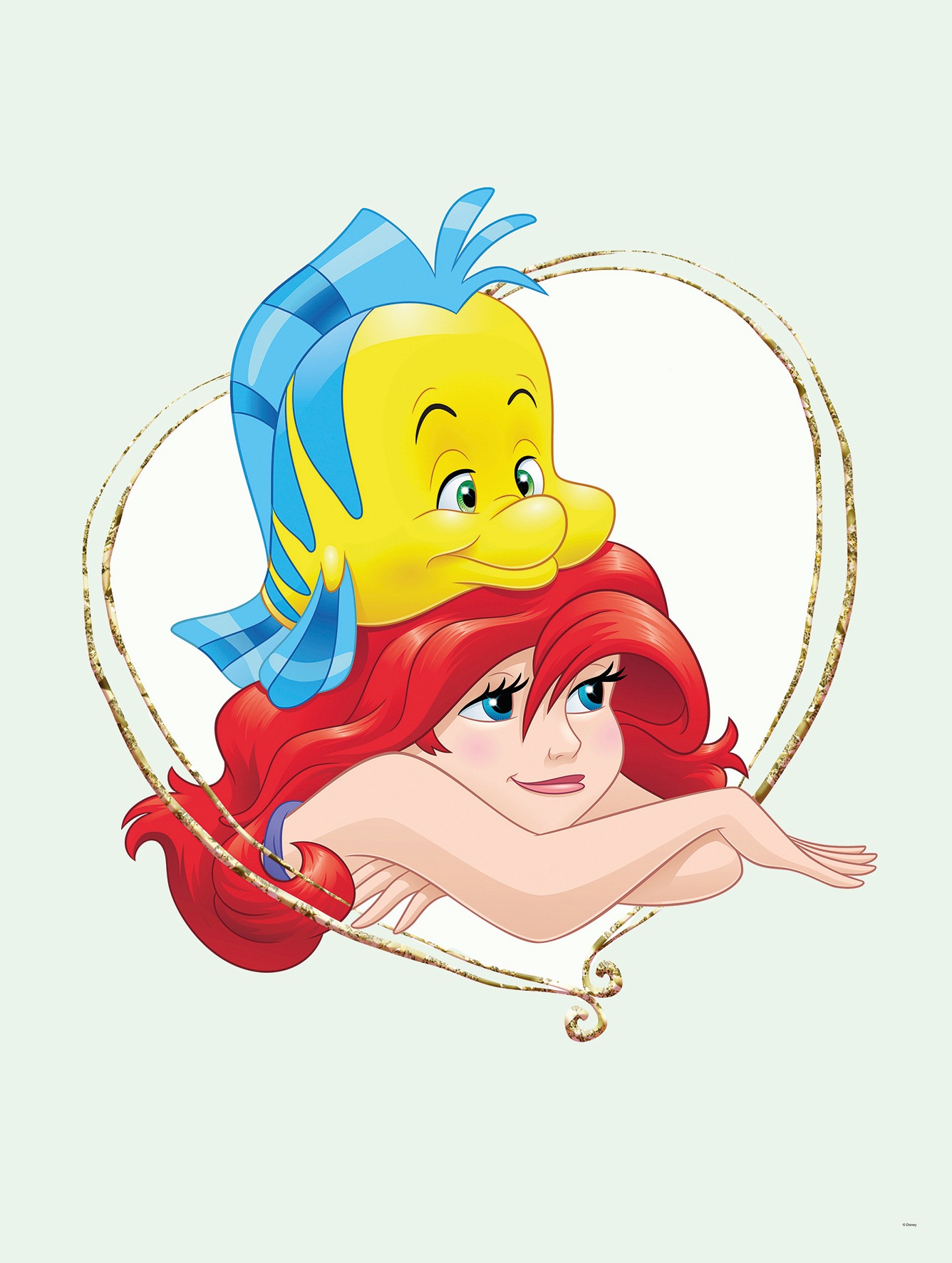 Image of Komar Bild "Ariel & Fabius" Disney 1 Stk. tlg. Wandbild zur Dekoration im Kinderzimmer - ohne Rahmen