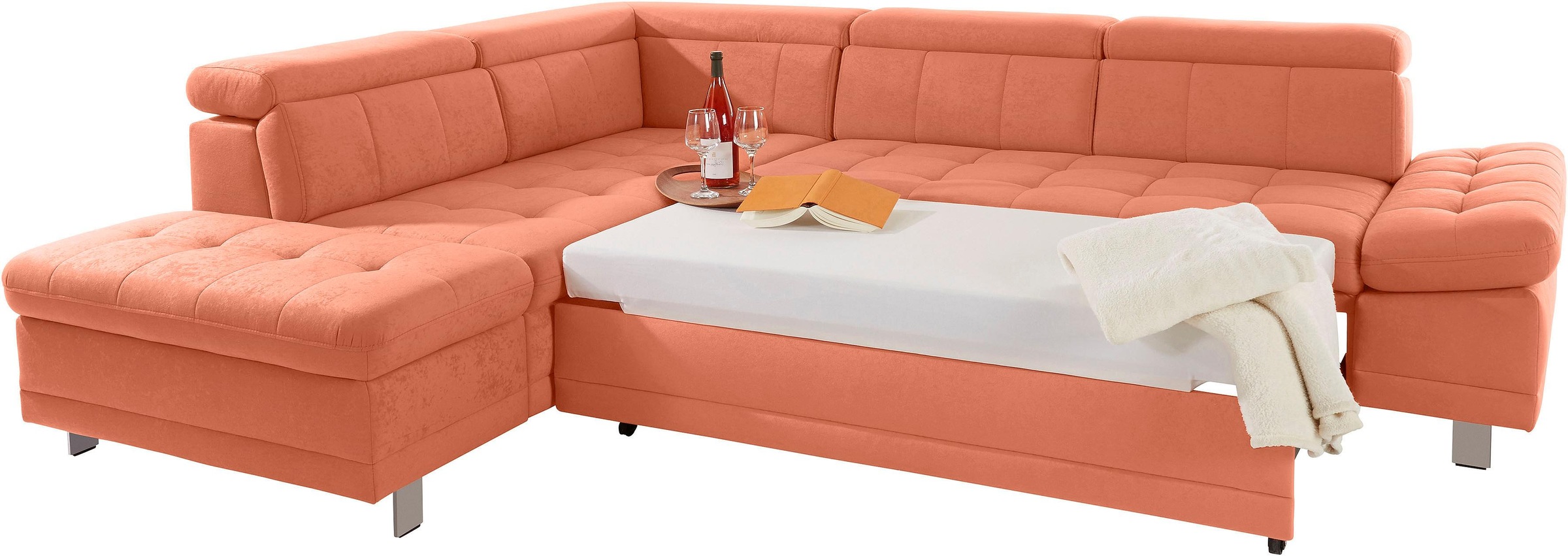 sit&more Ecksofa »Limit L-Form«, wahlweise mit Bettfunktion und Bettkasten