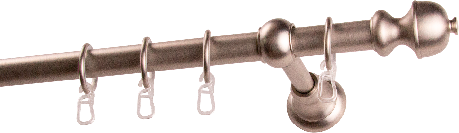 GARESA Gardinenstange "ANDREA" Ø 20 mm 1 läufig-läufig Wunschmaßlänge Vorhanggarnitur, verlängerbar, Endknopf Profil klein, mit Ringen