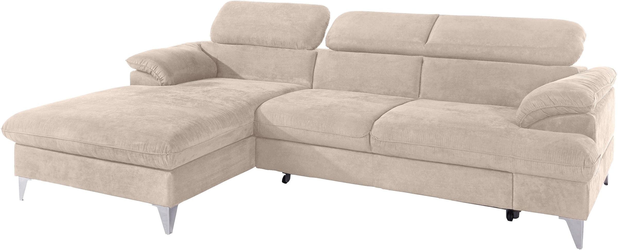 COTTA Canapé d'angle »Caluso L-Form« mit Kopfteilverstellung, wahlweise mit Bettfunktion & Bettkasten