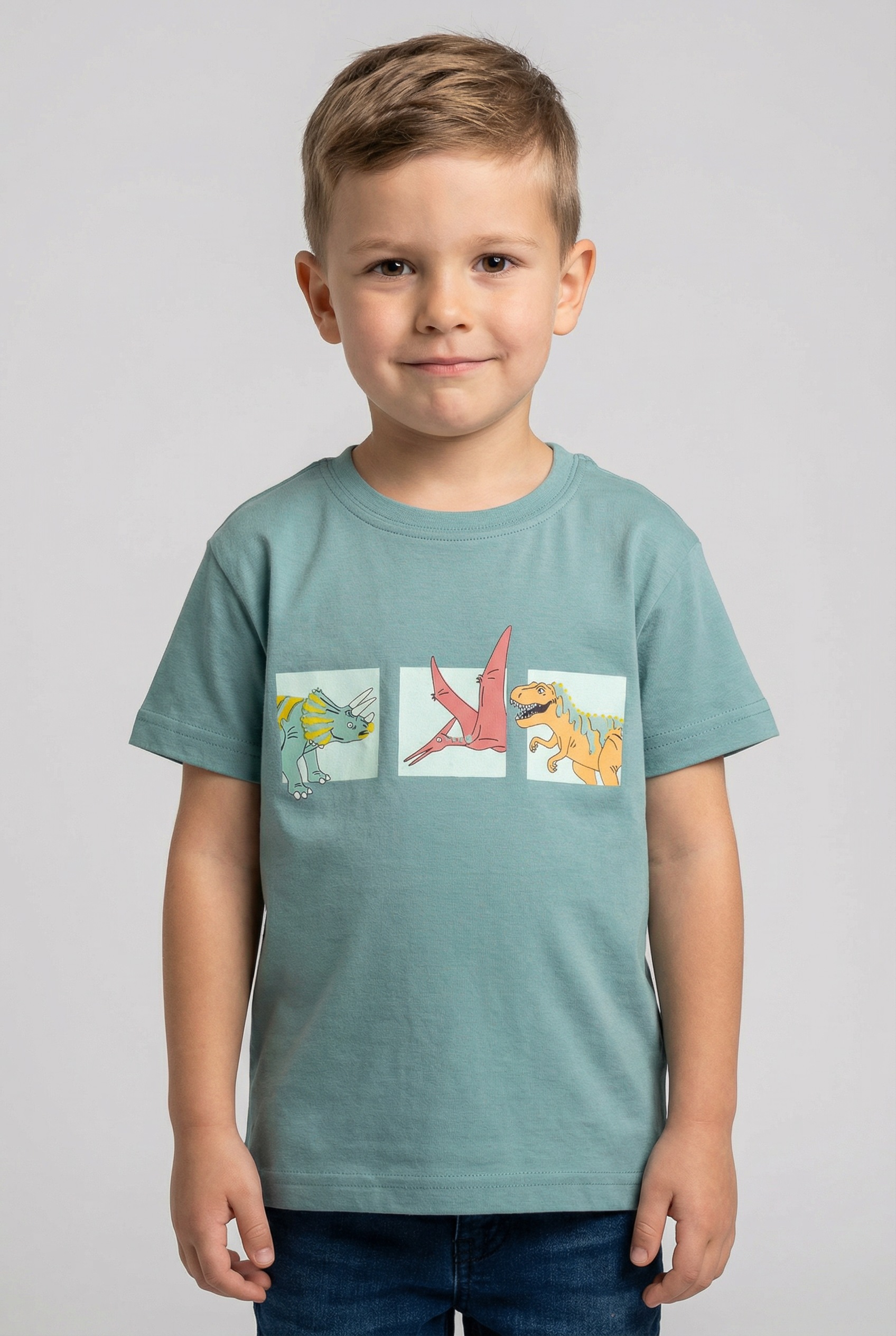 Image of Blue Seven T-Shirt Basic-Passform, bedruckte Optik, Allover-Druck, aus reiner Baumwolle