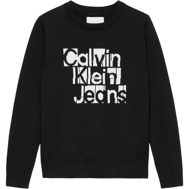 Calvin Klein Jeans Rundhalspullover »INST. GRID GRAPHIC SWEATER«, mit  Logostickerei ab 99 CHF versandkostenfrei bestellen