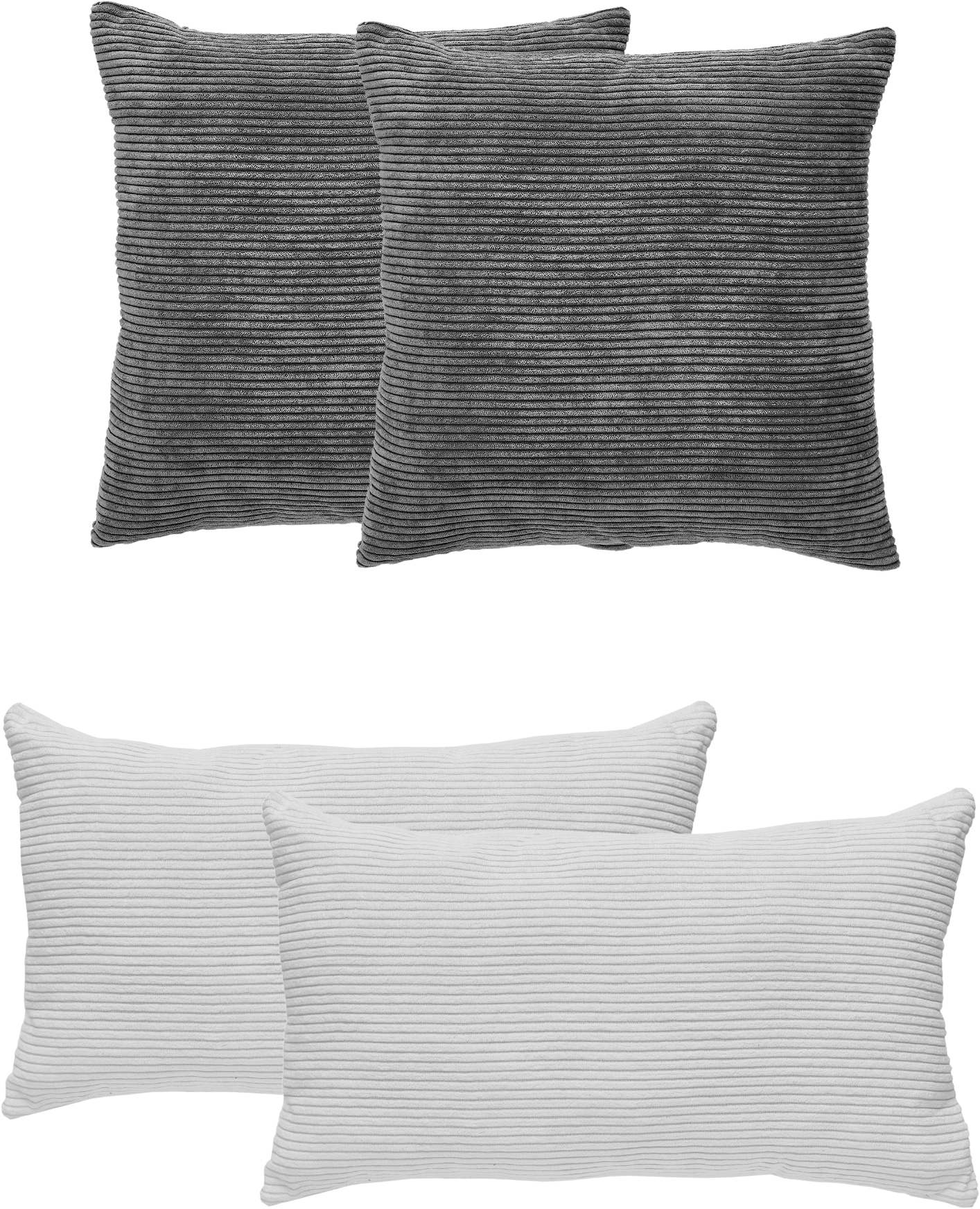 Andiamo Dekokissen »Cord Kissen Emy, 4er Set, Kissenhülle mit Füllung« Sofakissen, eckig, 40x40 & 30x50 cm, auch einzeln erhältlich