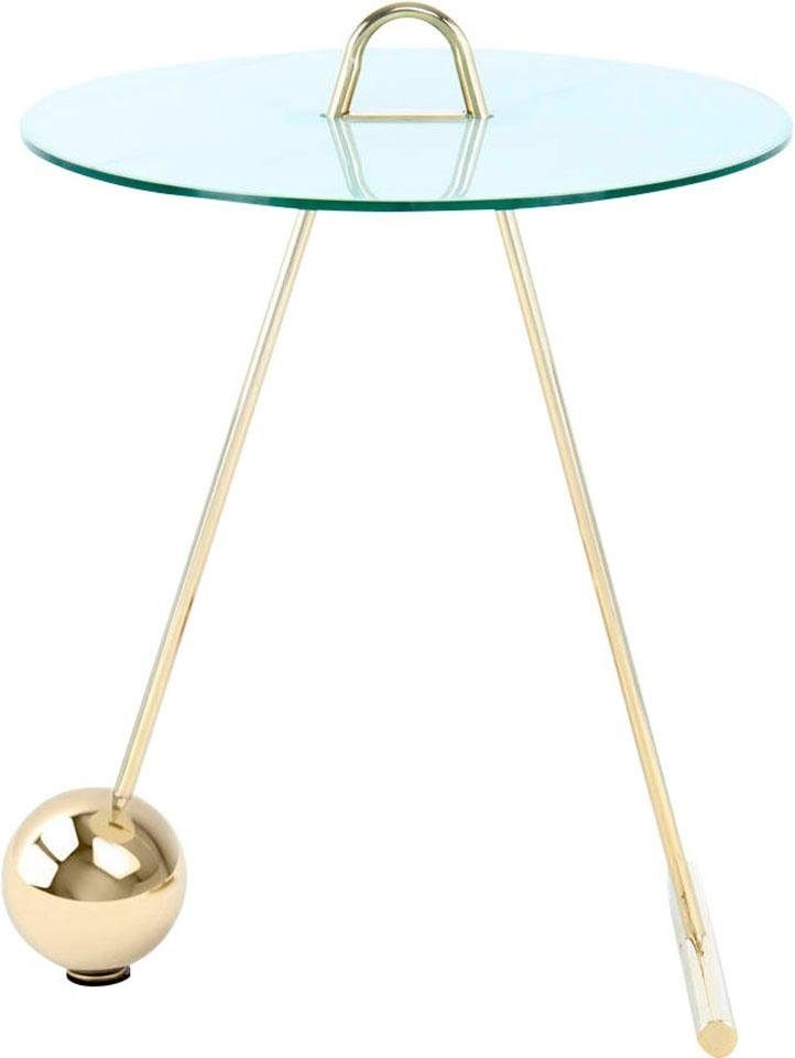Kayoom Beistelltisch "Pendulum 525, mit runder Tischplatte" 1 Stk. tlg. Marmoroptik, Gestell im Pendel-Design, praktisch tragbar