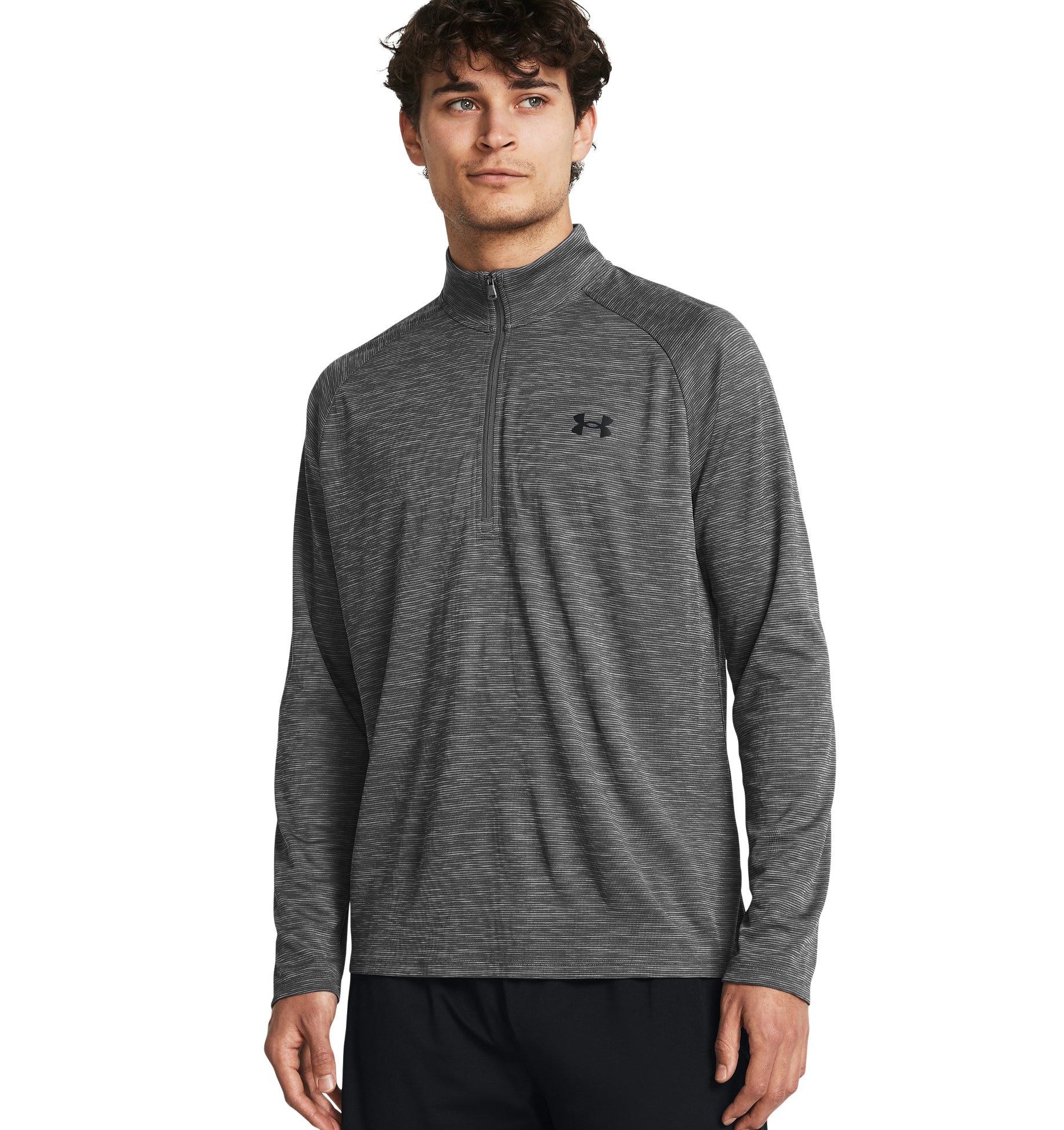 Image of Under Armour Trainingsshirt "UA TECH TEXTURED 1/2 ZIP" mit halbem Reissverschluss, bewegungsfreundlicher Schnitt
