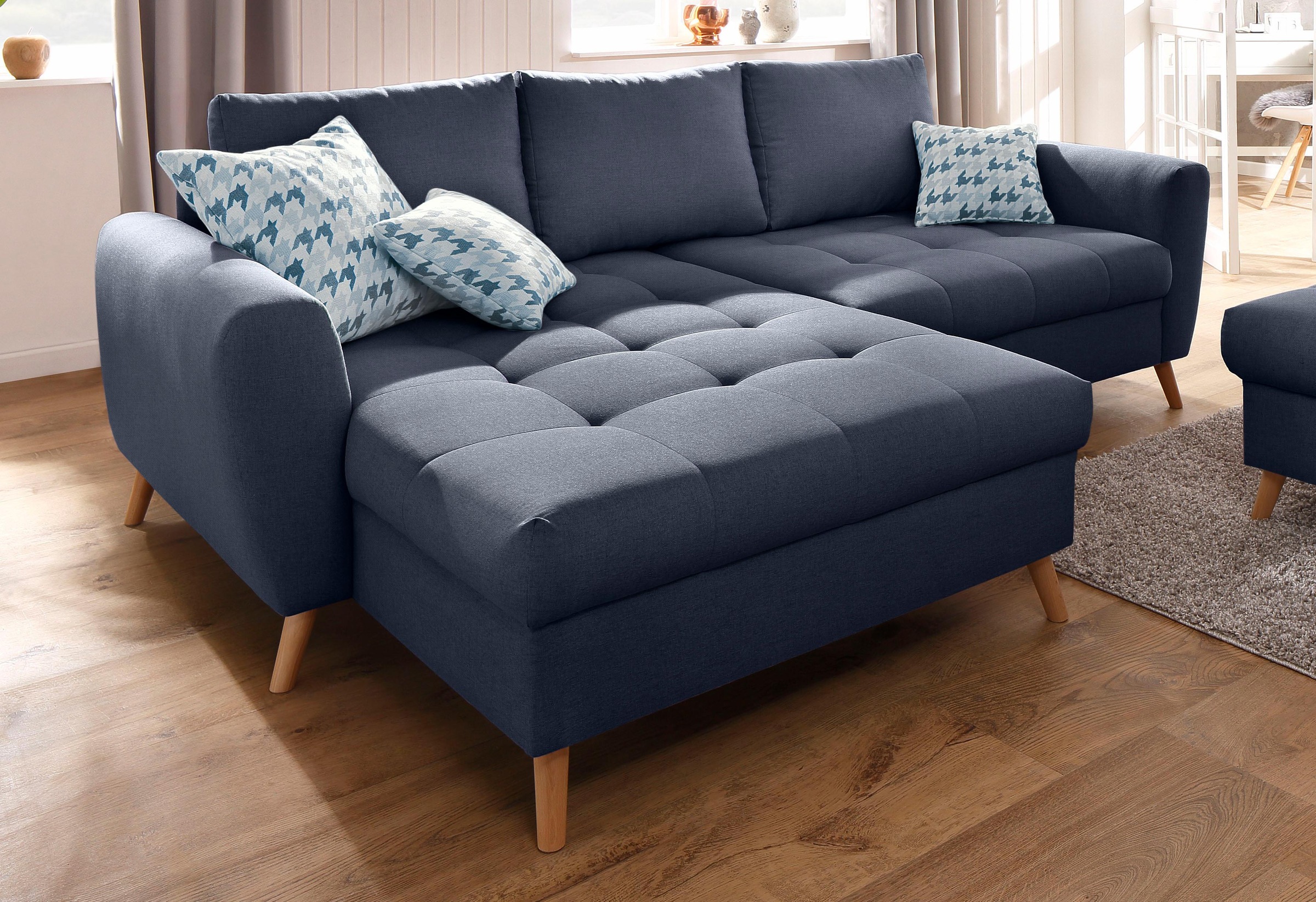 Image of Home affaire Ecksofa »Jordsand«, mit feiner Steppung und vielen losen Kissen bei Ackermann Versand Schweiz