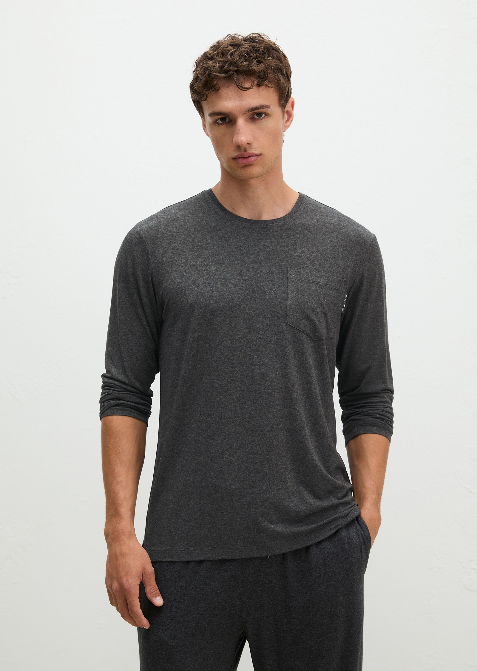 Image of Marc OPolo Pyjamaoberteil bequemer Schnitt, Langarm, für Homewear, aus Jersey, ohne Verschluss