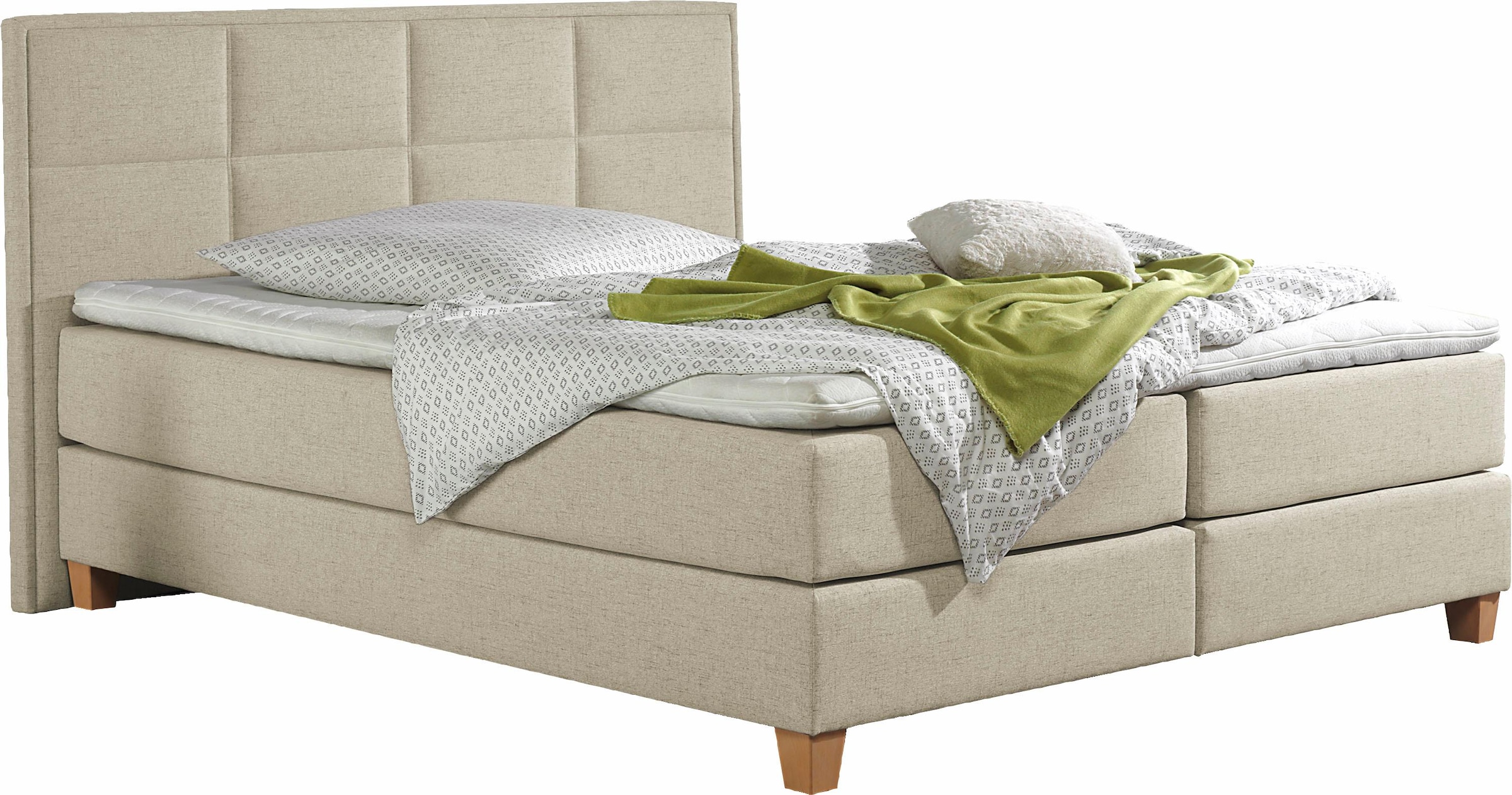 Home affaire Lit boxspring »Casey« in 5 Breiten, 3 Ausführungen, 2 Härtegraden, Steppung, Topper