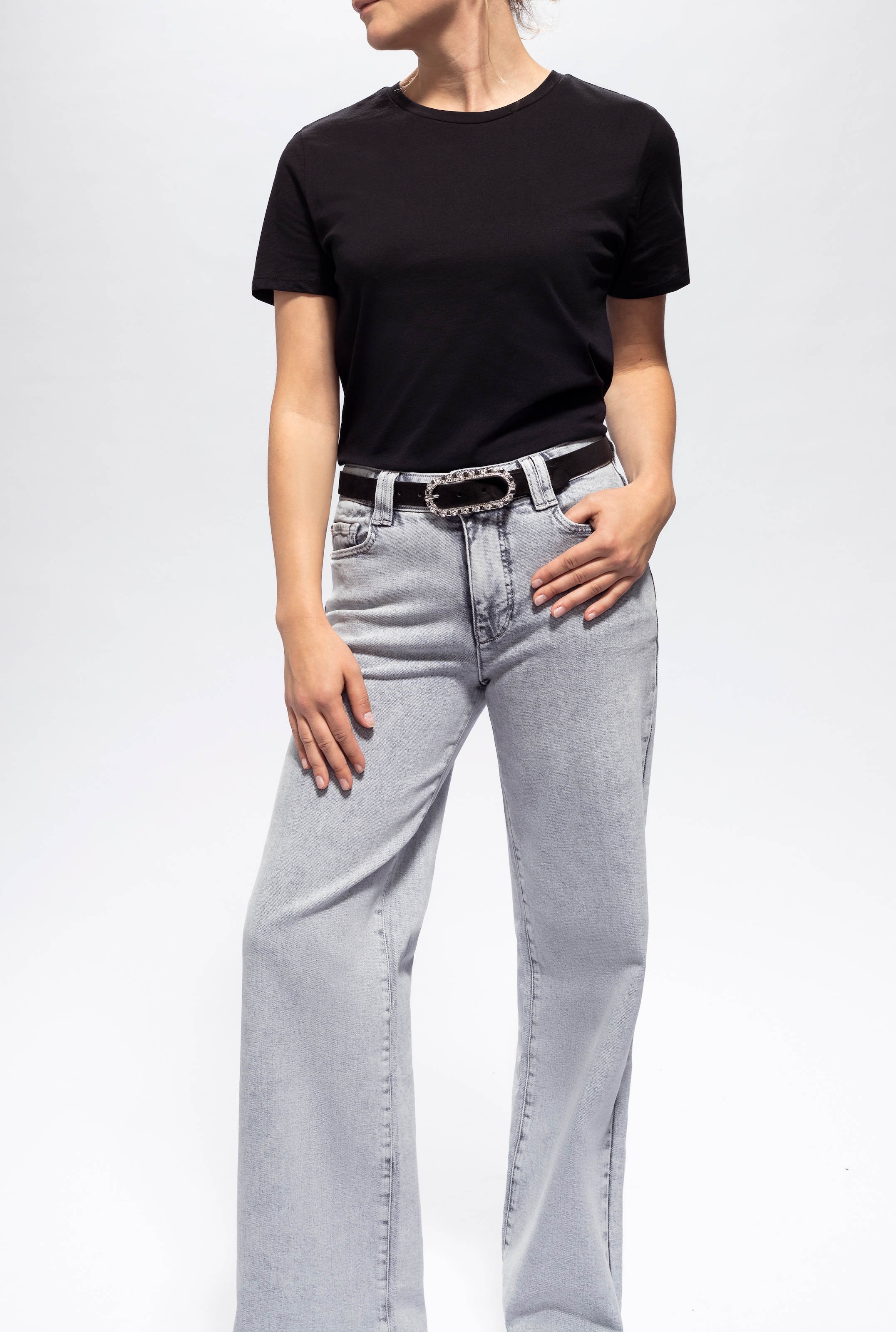 Tamaris Ledergürtel, femininer Look, Schliesse mit Glitzersteinen besetzt