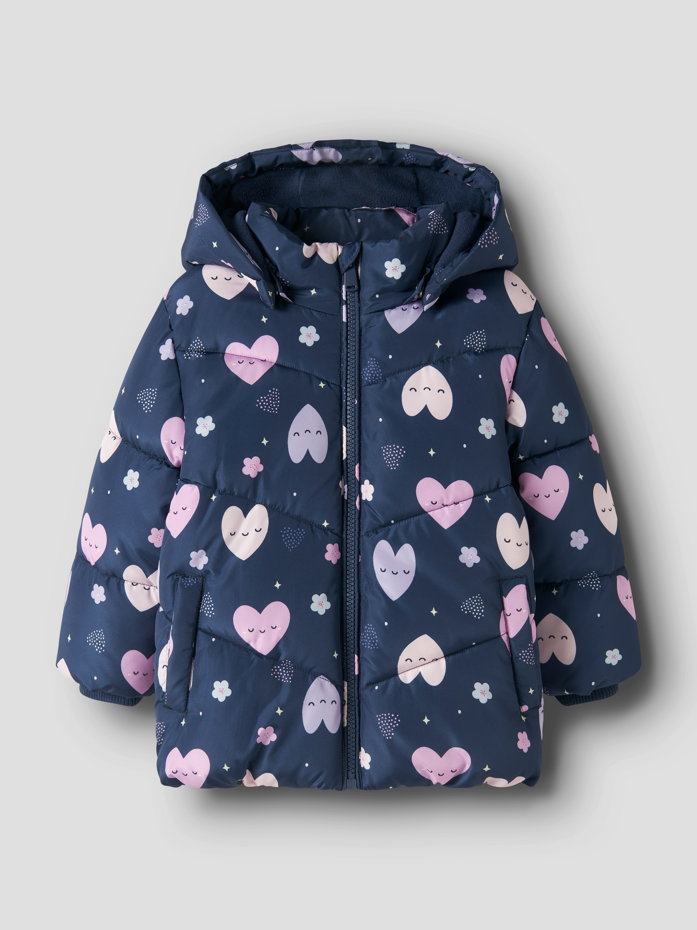 Image of Name It Steppjacke "NMFMAY PUFFER JACKET AOP1" mit Kapuze Kunstfaser, reflektierende Details