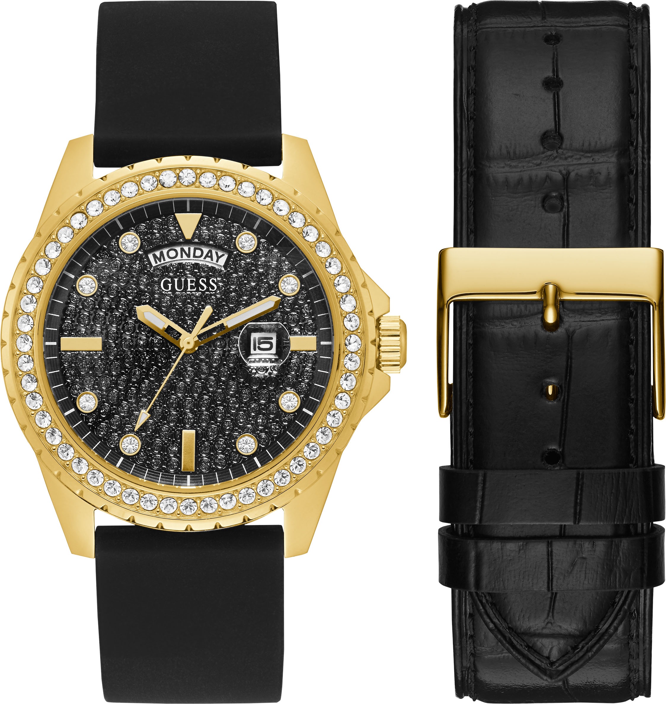 Image of Guess Quarzuhr »COMET,GW0297G1«, (2 tlg., mit einem schwarzem Wechselband) bei Ackermann Versand Schweiz