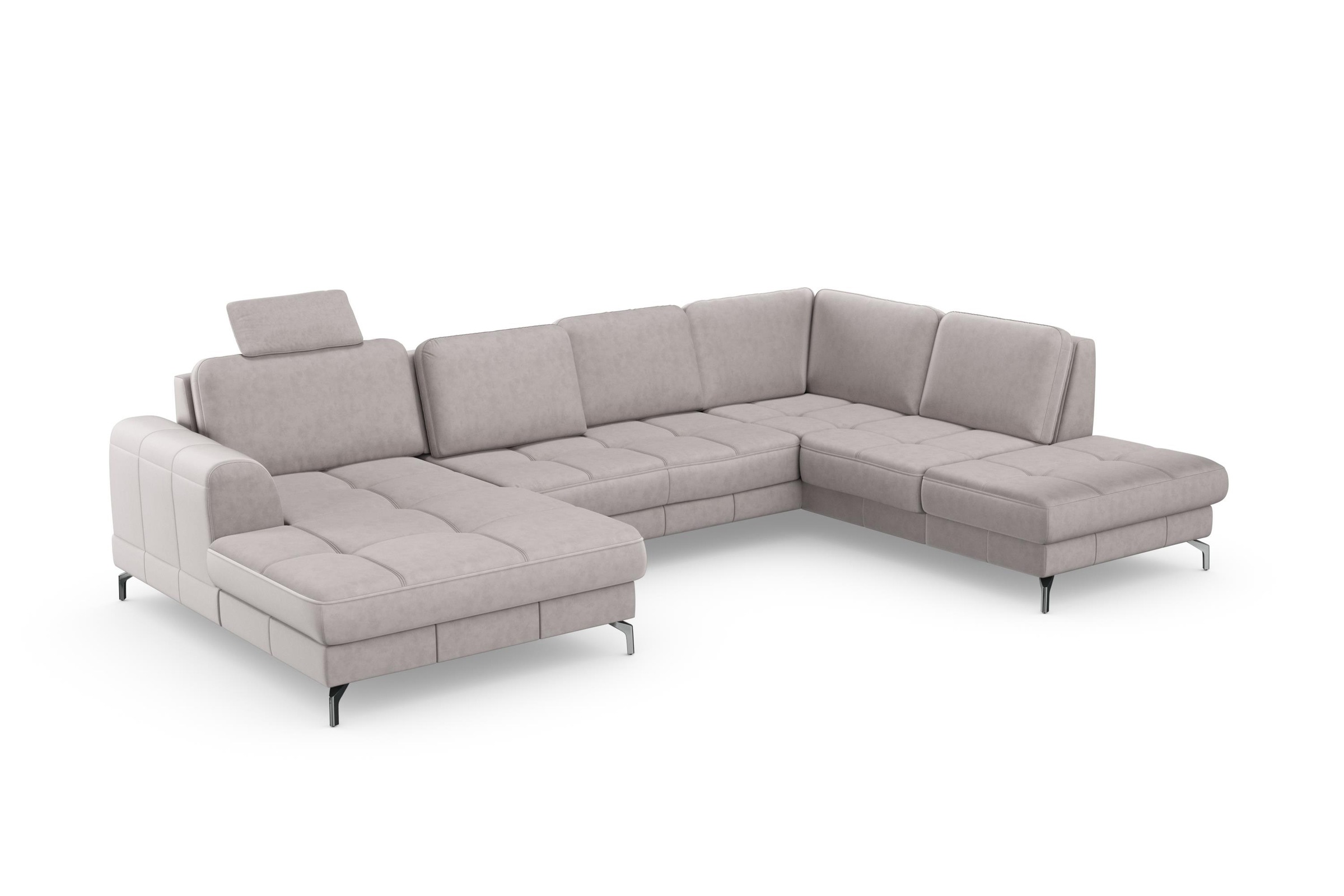 sit&more Wohnlandschaft »Bendigo U-Form«, inklusive Sitztiefenverstellung, Bodenfreiheit 12 cm, in 2 Fussfarben