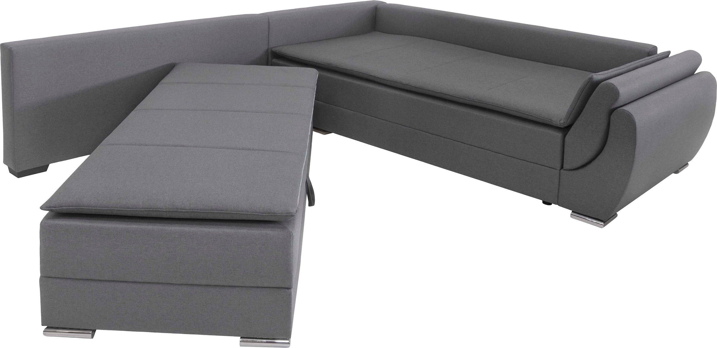INOSIGN Ecksofa »Göteborg«, mit Boxspring-Bettfunktion und Bettkasten, Dauerschlaffunktion, Topper