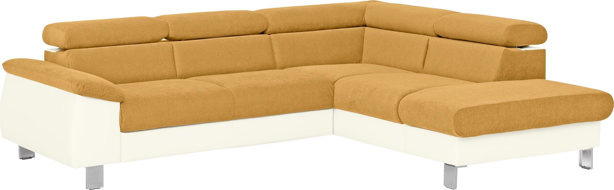 COTTA Polstergarnitur »Komaris L-Form«, (Set), Set bestehend aus: Ecksofa mit Kopfteilverstellung & Hocker