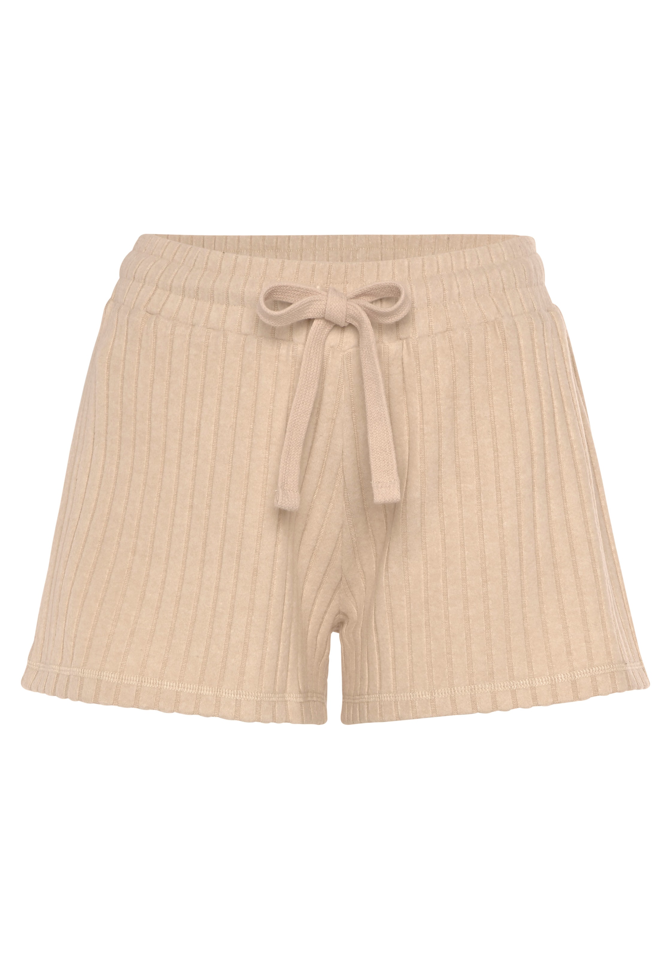 LASCANA Shorts, Lounge-/ Strickshorts meliert mit Bindeband, Loungewear