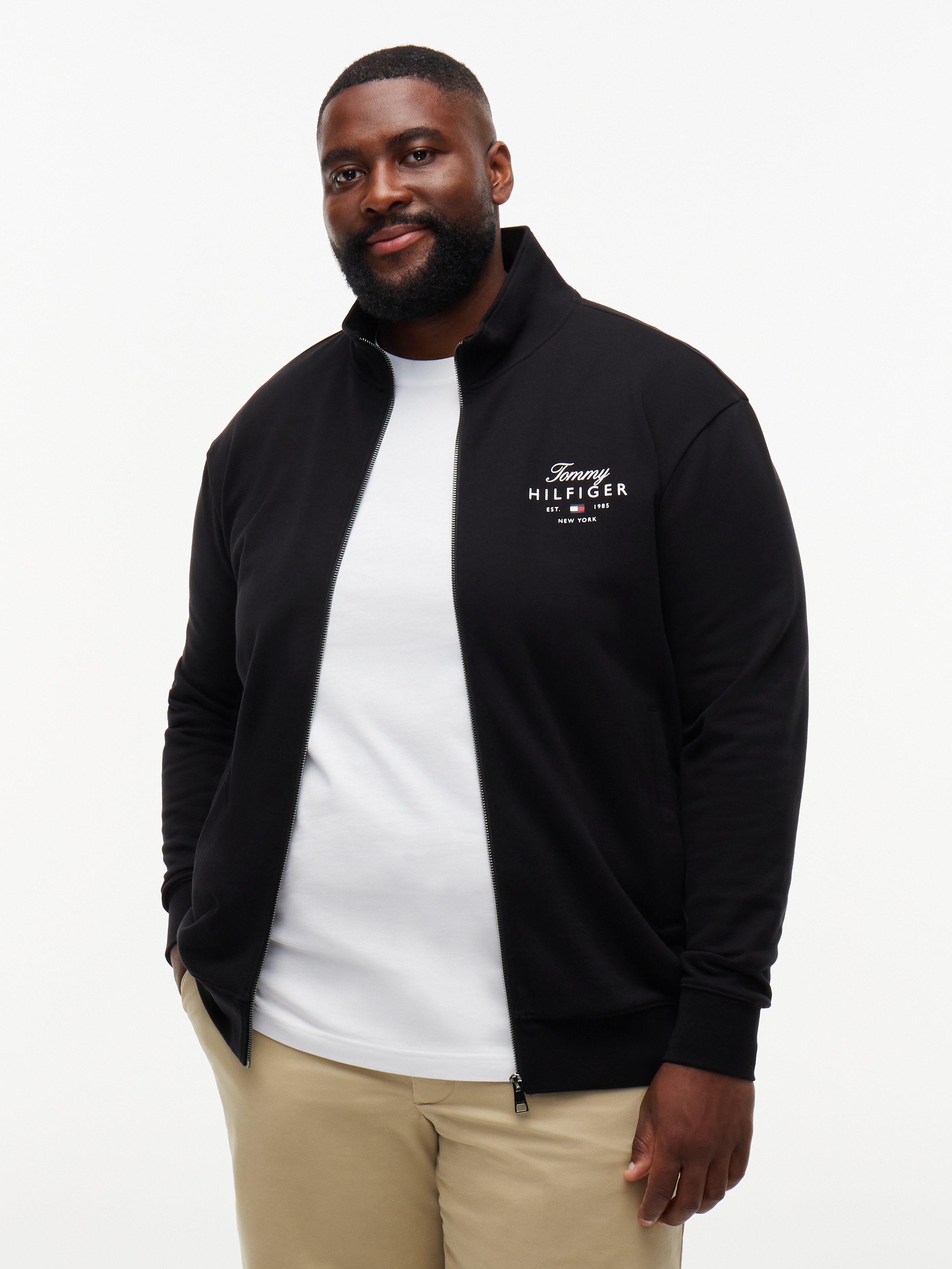 Tommy Hilfiger Big & Tall Veste sweat »BT-SCRIPT STACK STAND COLLAR« Grandes tailles