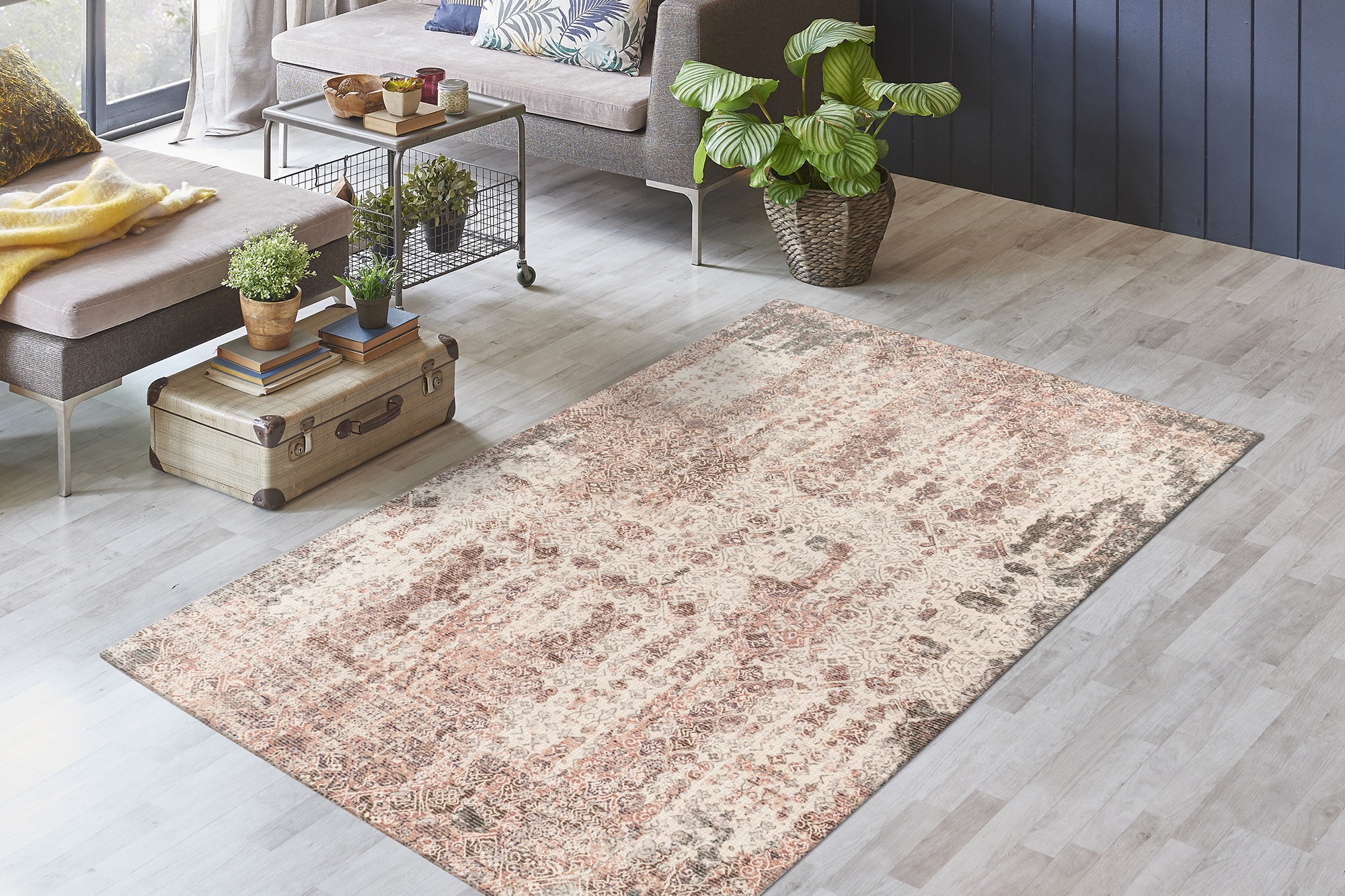 Kayoom Teppich »Perry 225« rechteckig 16 mm Höhe digitaler Druck, verwaschenes Farbendesign, pflegeleicht