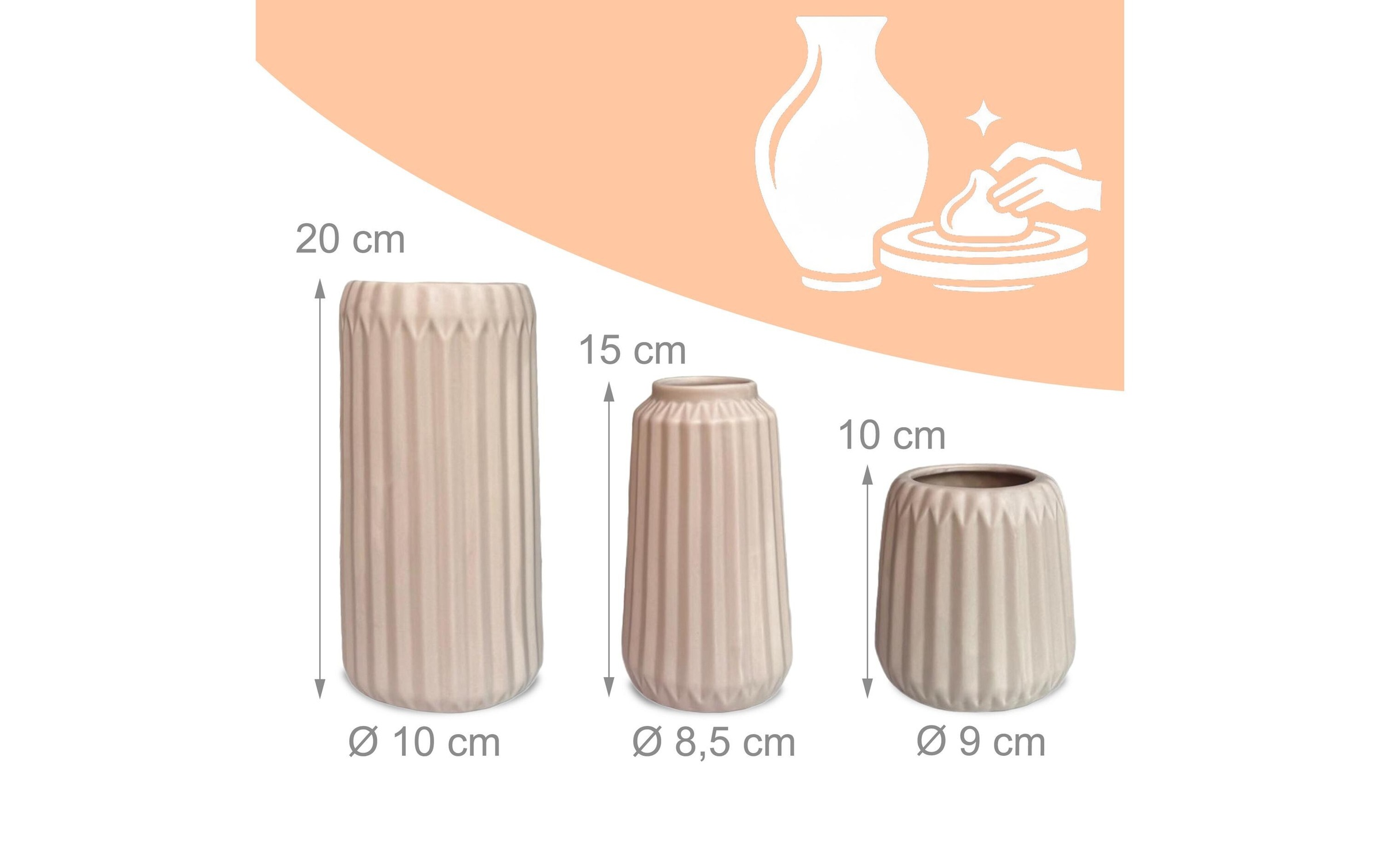 relaxdays Dekovase »3-teilig«