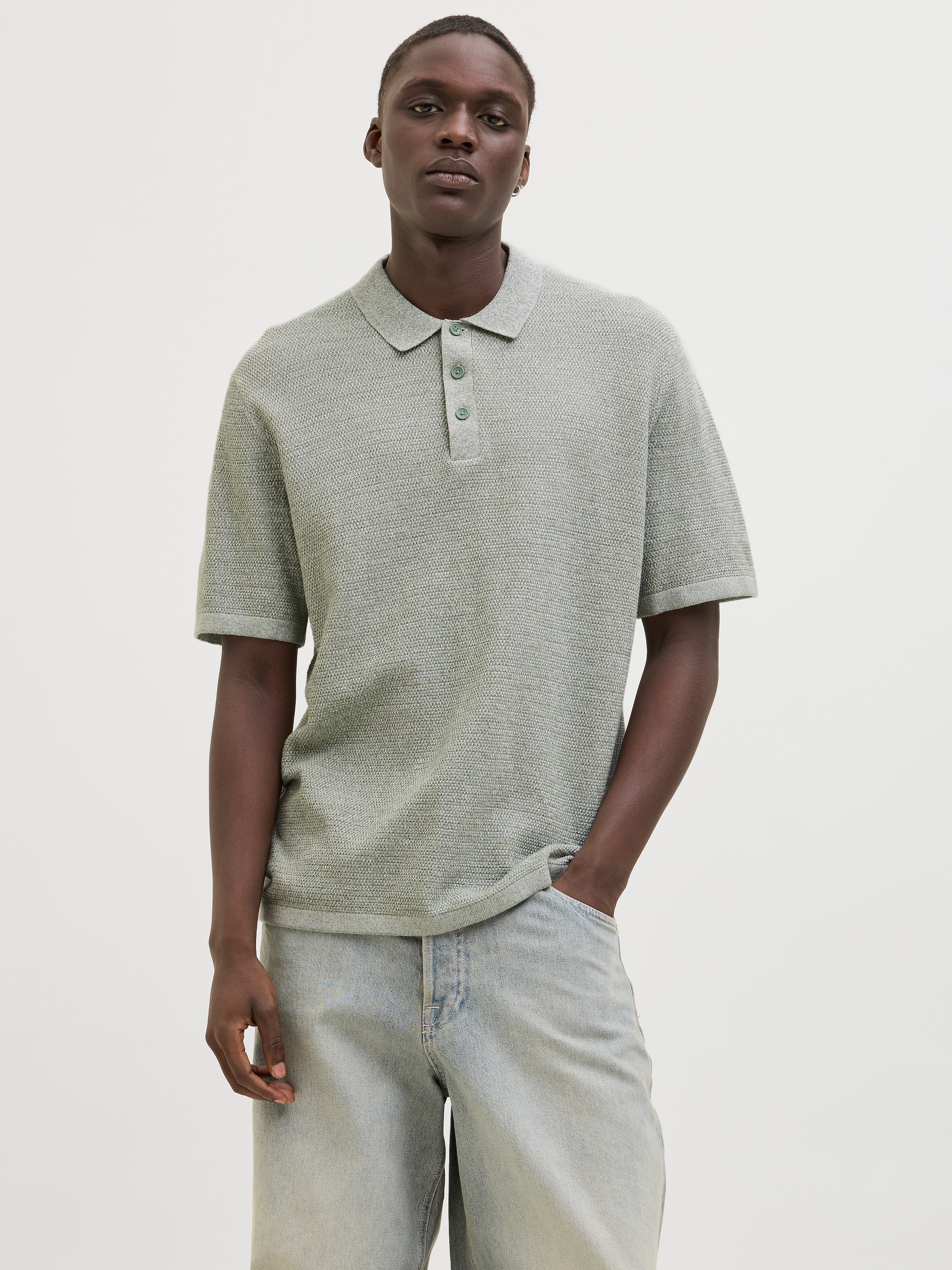 Jack & Jones Kurzarmpullover »JJEGEORGE KNIT POLO SS SN« mit Polo Kragen