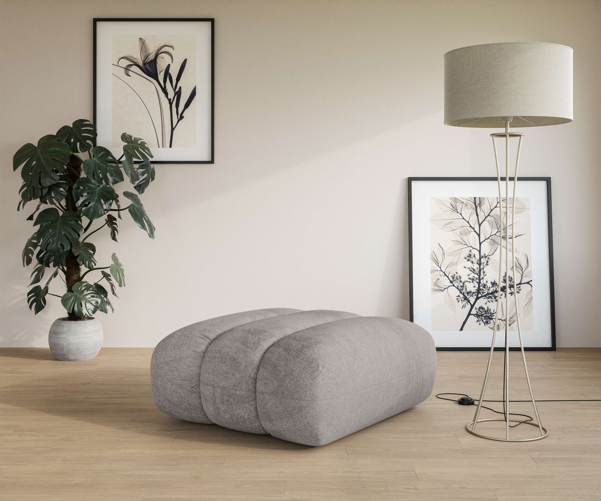 Image of LeGer Home by Lena Gercke Polsterhocker "Priya Sitzhocker, moderne Steppung, auch in Bouclé" gemütlich und modern, Masse B/T/H: 90/106/46 cm