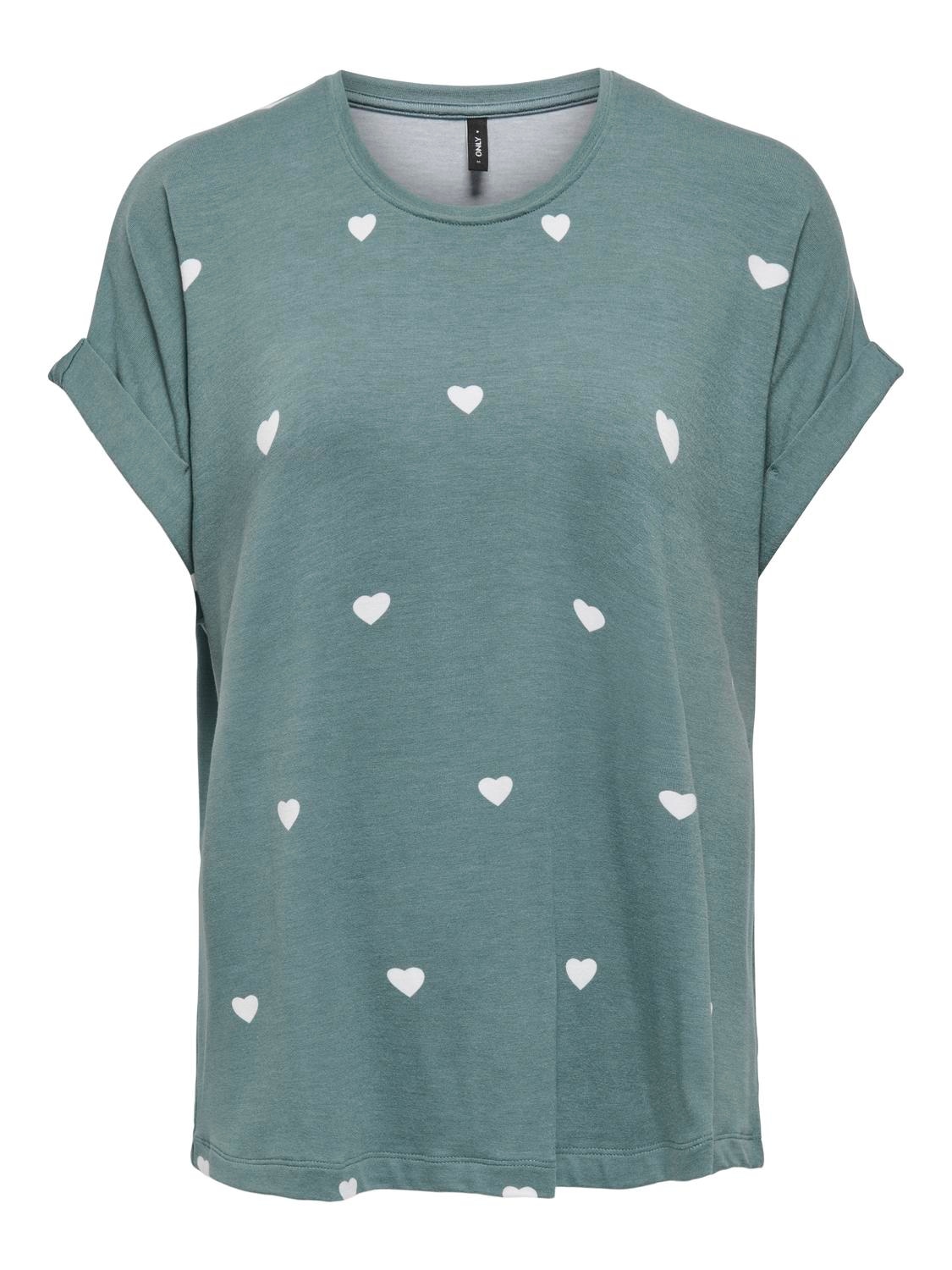 ONLY T-shirt à manches courtes »ONLMOSTER S/S AOP TOP CS JRS« Viskosemischung, regular fit, Rundhals