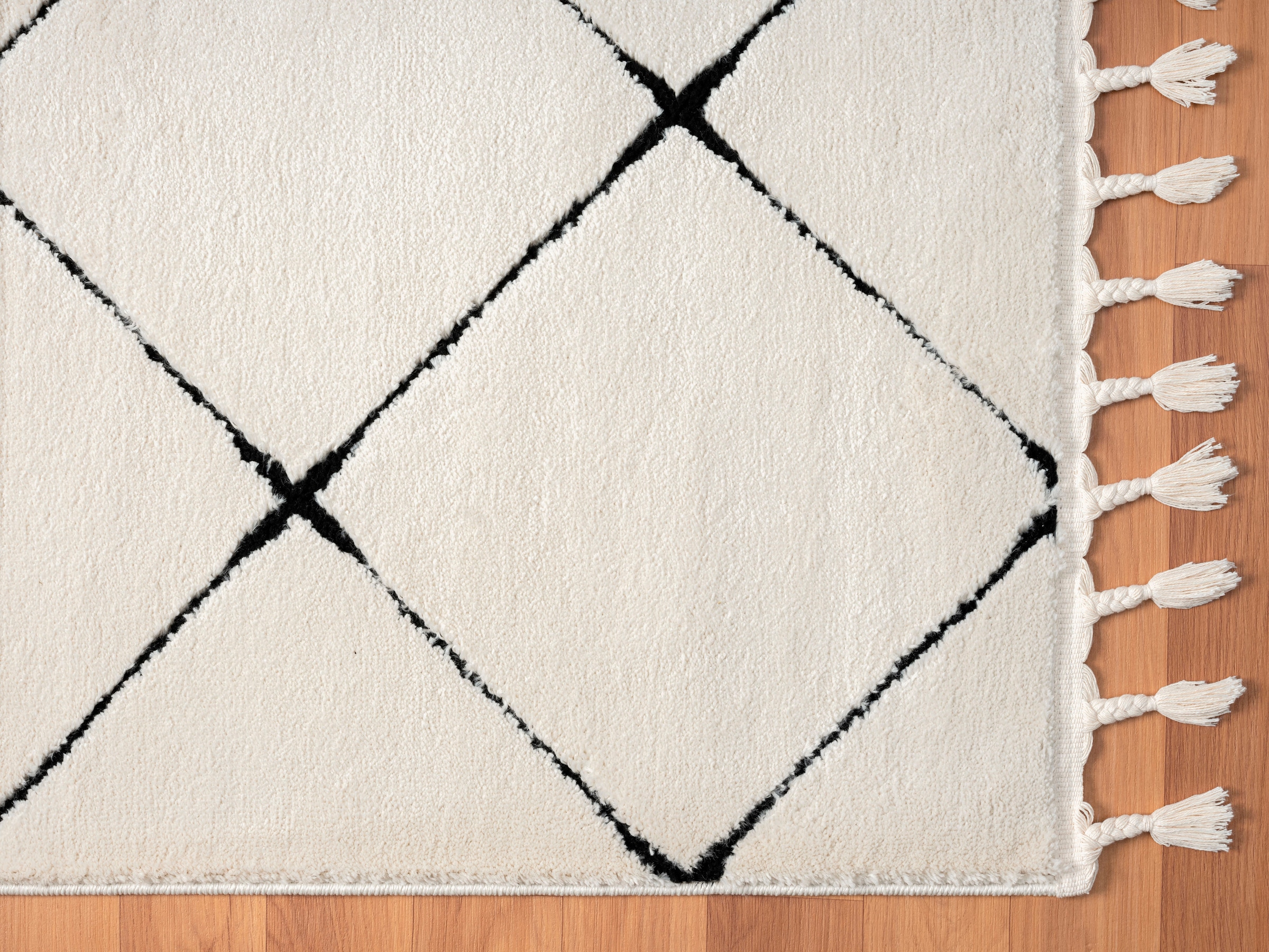 Myflair Möbel & Accessoires Hochflor-Teppich »Moroccan Square«, rechteckig, 24 mm Höhe, modern, marokkanisches Design, Rauten Muster, weich durch Hochflor